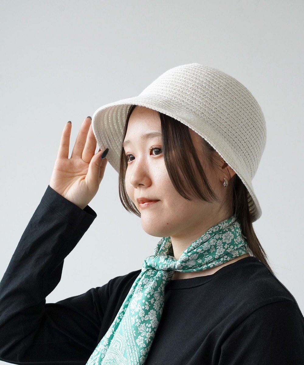 【石田製帽/ISHIDASEIBOU】のインディゴコットンブレード バケットハット インテリア・キッズ・メンズ・レディースファッション・服の通販 founy(ファニー) 　ファッション　Fashion　レディースファッション　Fashion for Women　キャップ&ハット　Hats & Caps　春　Spring　秋　Autumn　シンプル　Simple, Minimal　フォルム　Silhouette, Form　ブレード　Braid, Decorative Trim　ベーシック　Basic, Essential　帽子　Hat, Headwear　ワイヤー　Wire, Wired Bra　エレガント 上品　Elegant　ホワイト|ID: prp329100004671748 ipo3291000000034285079