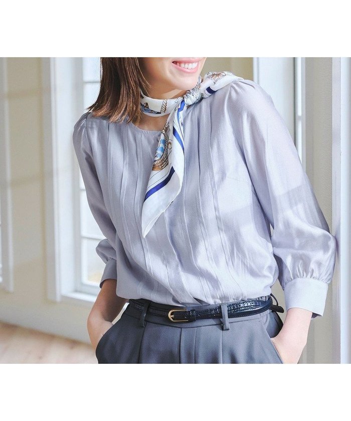 【ティアクラッセ/Tiaclasse】の【洗える】シアーピンタックブラウス インテリア・キッズ・メンズ・レディースファッション・服の通販 founy(ファニー) https://founy.com/ ファッション Fashion レディースファッション Fashion for Women トップス・カットソー Cut & Sew Tops シャツ・ブラウス・オフィスカジュアル Elegant Blouses & Button-Ups ウォッシャブル Machine Washable 春 Spring 洗える Machine Washable 秋 Autumn カーディガン Cardigan, Knitwear サテン Satin, Glossy Fabric シアー Sheer, See-Through スーツ Suit, Formalwear チュニック Tunic, Long Top フォーマル Formal, Dressy ポケット Pocket, Pocket Detail ラウンド Round, Round Neck S/S・春夏 SS, Spring/Summer, Warm Season 再入荷 Restock / Back in Stock 夏 Summer 入学式 Entrance Ceremony 卒業式 Graduation Ceremony 新作・新入荷 New Arrivals / New In ビジネス 仕事 通勤 Business / Work / Commuting |ID: prp329100004671752 ipo3291000000034629596