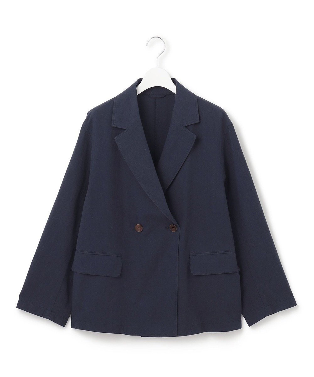 【ジェイプレスヨークストリート/J.PRESS YORK STREET】の【WOMEN】ワンウォッシュ リネンコットンジャケット インテリア・キッズ・メンズ・レディースファッション・服の通販 founy(ファニー) 　ファッション　Fashion　レディースファッション　Fashion for Women　アウター　Coat / Outerwear Collection　レディースジャケット・軽アウター　Jackets　テーラードジャケット / 通勤・きれいめスタイル　Tailored Jackets & Blazers　春　Spring　洗える　Machine Washable　カーディガン　Cardigan, Knitwear　ジャケット　Jacket, Outerwear　リネン　Linen, Linen Fabric　リラックス　Relax, Relaxed Fit　S/S・春夏　SS, Spring/Summer, Warm Season　夏　Summer　ネイビー系|ID: prp329100004671770 ipo3291000000033771431