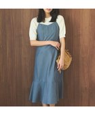 【フェルゥ/Feroux】の【セットアイテム・洗える】パフスリーブニット×キャミソール ワンピース ネイビー系|ID: prp329100004671799 ipo3291000000034355368