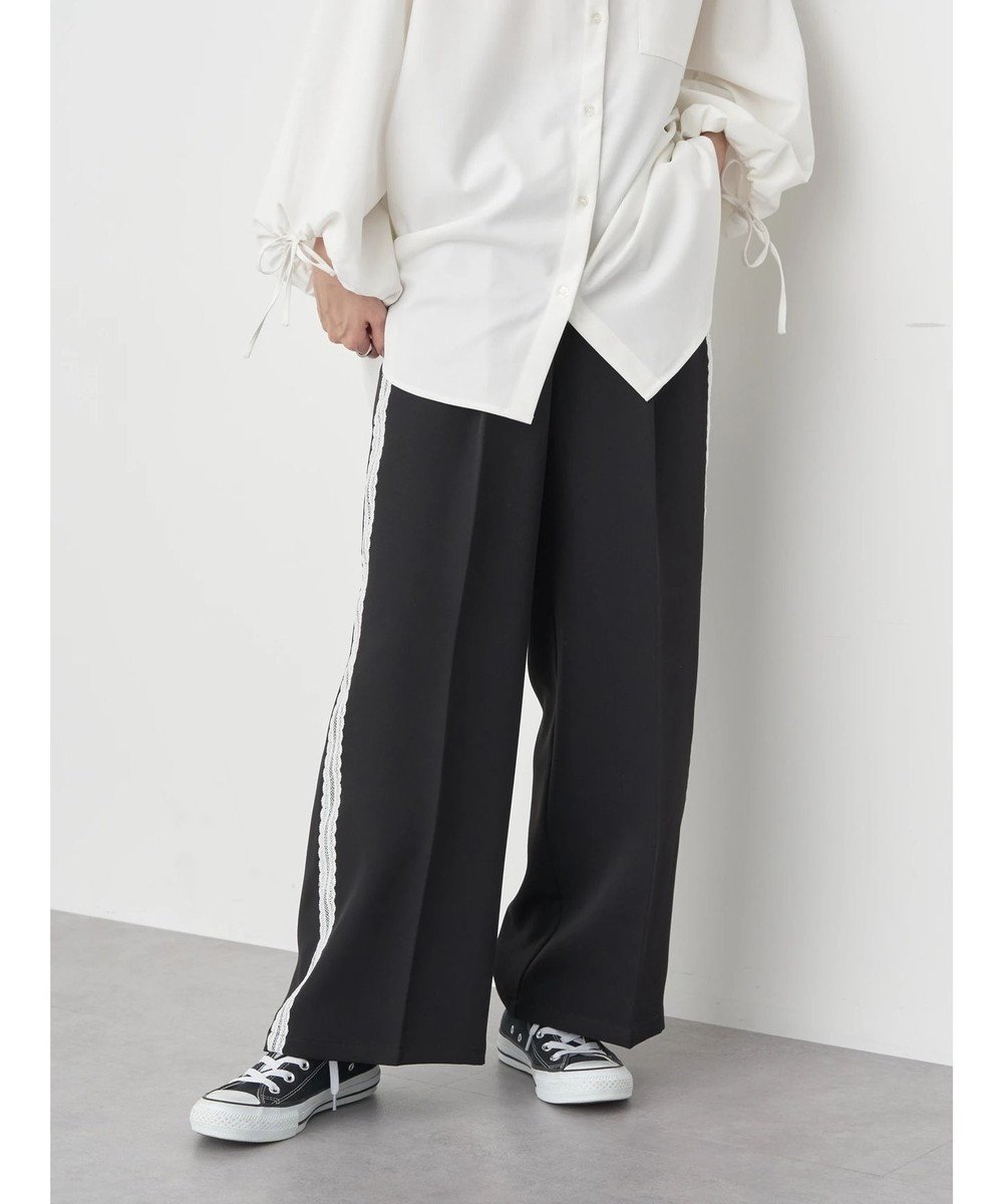 【アースミュージックアンドエコロジー/earth music&ecology】のレースラインパンツ 人気、トレンドファッション・服の通販 founy(ファニー) 　ファッション　Fashion　レディースファッション　Fashion for Women　パンツ　Pants & Trousers　ストレート　Straight, Straight Cut　スマート　Smart, Elegant　センター　Center, Center Line　ポケット　Pocket, Pocket Detail　レース　Lace, Lace Fabric　夏　Summer　春　Spring　S/S・春夏　SS, Spring/Summer, Warm Season　 other-1|ID: prp329100004671959 ipo3291000000034284158