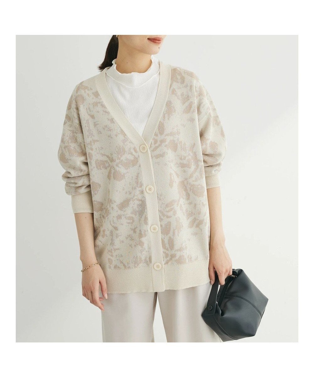 【グリーンパークス/Green Parks】のニュアンス柄ニットカーディガン インテリア・キッズ・メンズ・レディースファッション・服の通販 founy(ファニー) ファッション Fashion レディースファッション Fashion for Women トップス・カットソー Cut & Sew Tops ニット Knit Tops & Sweaters カーディガン・羽織り Layered Style Cardigans カーディガン Cardigan, Knitwear ジャカード/ジャガード Jacquard, Woven Pattern ポケット Pocket, Pocket Detail ミックス Mix, Mixed Style 夏 Summer 春 Spring S/S・春夏 SS, Spring/Summer, Warm Season Beige|ID: prp329100004671987 ipo3291000000034286094