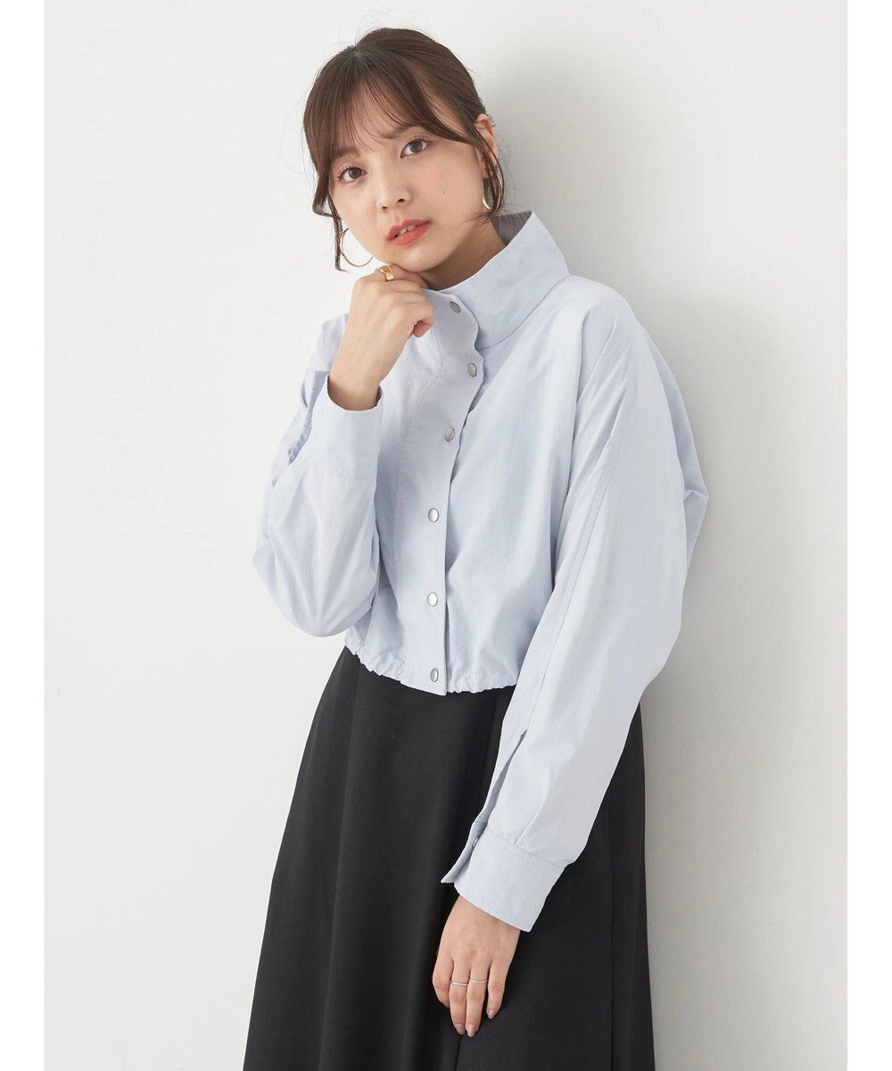 【アースミュージックアンドエコロジー/earth music&ecology】のショートブルゾン インテリア・キッズ・メンズ・レディースファッション・服の通販 founy(ファニー) 　ファッション　Fashion　レディースファッション　Fashion for Women　アウター　Coat / Outerwear Collection　レディースジャケット・軽アウター　Jackets　ブルゾンジャケット・スポーティアウター　Blouson Jackets　ショート　Short, Short Length　シンプル　Simple, Minimal　ジャケット　Jacket, Outerwear　スタンド　Stand Collar, Upright Stand　ブルゾン　Blouson, Bomber Jacket　ポケット　Pocket, Pocket Detail　夏　Summer　春　Spring　S/S・春夏　SS, Spring/Summer, Warm Season　Light Blue|ID: prp329100004672005 ipo3291000000033772012
