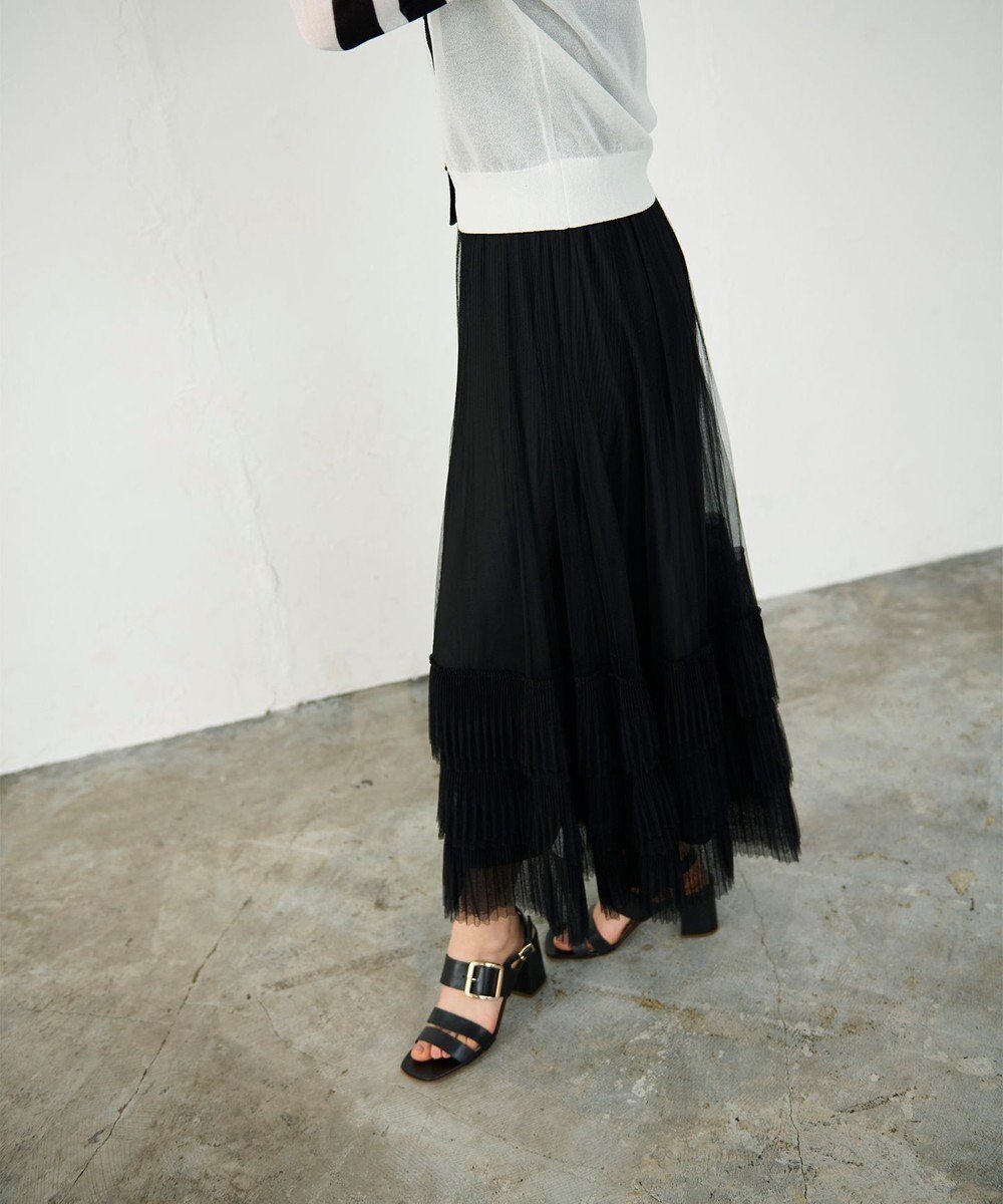 【グレース コンチネンタル/GRACE CONTINENTAL】のボリュームチュールスカート インテリア・キッズ・メンズ・レディースファッション・服の通販 founy(ファニー) ファッション Fashion レディースファッション Fashion for Women スカート Skirts シアー Sheer, See-Through チュール Tulip, Tulip Motif ティアード Tiered, Tiered Style フェミニン Feminine, Girly プリーツ Pleats, Pleated ブラック|ID: prp329100004672288 ipo3291000000034285649