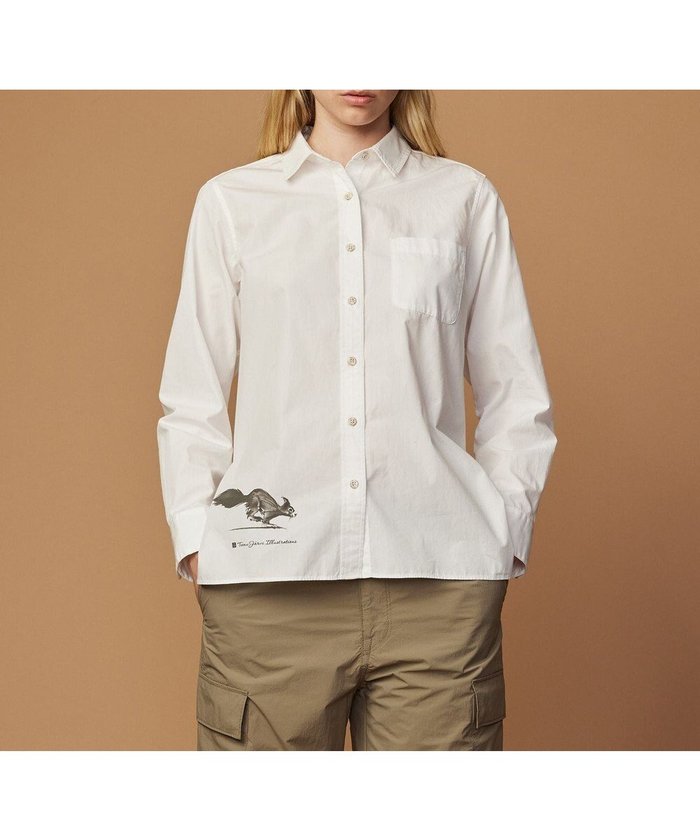 【ジョセフ アブード マウンテン/JOSEPH ABBOUD MOUNTAIN】の【テーム ヤルヴィモチーフ・サスティナブル・オーガニック】オーガニックブロードシャツ インテリア・キッズ・メンズ・レディースファッション・服の通販 founy(ファニー) https://founy.com/ ファッション Fashion レディースファッション Fashion for Women トップス・カットソー Cut & Sew Tops シャツ・ブラウス・オフィスカジュアル Elegant Blouses & Button-Ups 春 Spring スリット Slit, Slit Detail モチーフ Motif, Design Theme S/S・春夏 SS, Spring/Summer, Warm Season 夏 Summer |ID: prp329100004672314 ipo3291000000033773283