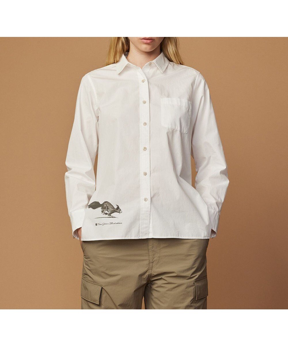 【ジョセフ アブード マウンテン/JOSEPH ABBOUD MOUNTAIN】の【テーム ヤルヴィモチーフ・サスティナブル・オーガニック】オーガニックブロードシャツ インテリア・キッズ・メンズ・レディースファッション・服の通販 founy(ファニー) 　ファッション　Fashion　レディースファッション　Fashion for Women　トップス・カットソー　Cut & Sew Tops　シャツ・ブラウス・オフィスカジュアル　Elegant Blouses & Button-Ups　春　Spring　スリット　Slit, Slit Detail　モチーフ　Motif, Design Theme　S/S・春夏　SS, Spring/Summer, Warm Season　夏　Summer　ホワイト系|ID: prp329100004672314 ipo3291000000033773285
