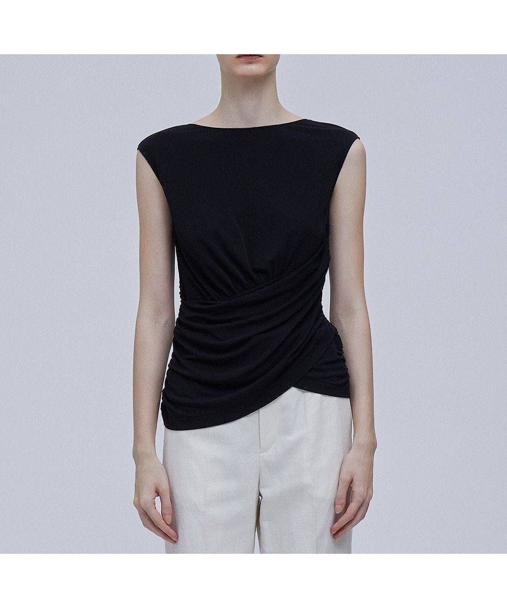 【ベイジ,/BEIGE,】のMELLE / ギャザートップス インテリア・キッズ・メンズ・レディースファッション・服の通販 founy(ファニー) 　ファッション　Fashion　レディースファッション　Fashion for Women　トップス・カットソー　Cut & Sew Tops　シャツ・ブラウス・オフィスカジュアル　Elegant Blouses & Button-Ups　ロングTシャツ・Tシャツ　Longline T-Shirts & Tees　カットソー・ベーシックTシャツ　Cut-and-Sewn Tops / Stretch Tees & Basics　おすすめ　Recommended / Our Picks　エレガント 上品　Elegant　カットソー　Cut and Sewn Top　ギャザー　Gathered, Ruffled　ジャケット　Jacket, Outerwear　スリーブ　Sleeve, Long Sleeve / Short Sleeve　セットアップ　Set-Up, Coordinated Outfit　ドレープ　Drape, Draping Fabric　フレンチ　French, French Style　ボトム　Bottoms, Lower Wear　ランダム　Random, Irregular　ビジネス 仕事 通勤　Business / Work / Commuting　夏　Summer　春　Spring　S/S・春夏　SS, Spring/Summer, Warm Season　Black|ID: prp329100004672334 ipo3291000000034285811