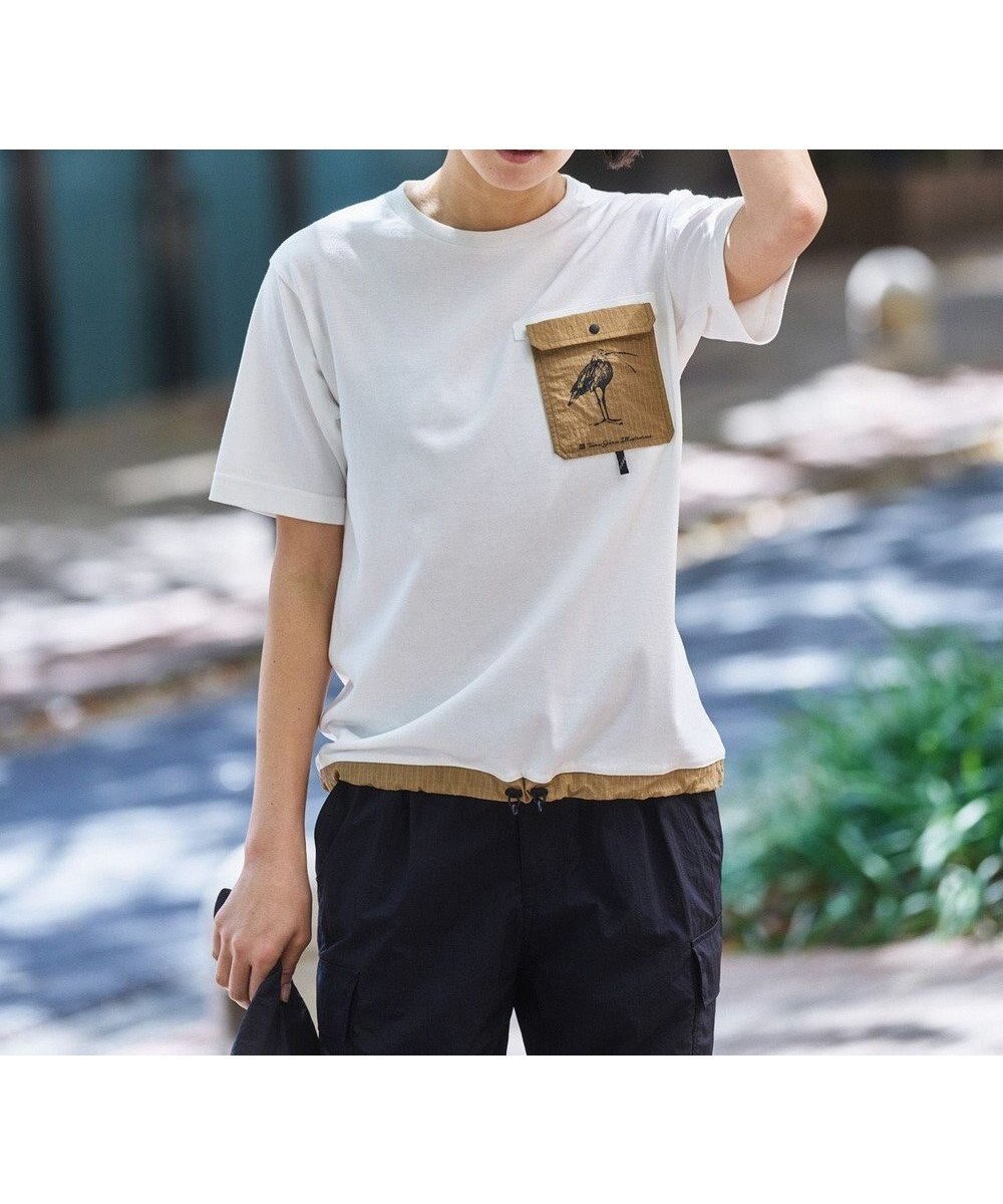 【ジョセフ アブード マウンテン/JOSEPH ABBOUD MOUNTAIN】の【CREA掲載・テーム ヤルヴィモチーフ・サスティナブル】ビオグレース天竺xリップストップTシャツ インテリア・キッズ・メンズ・レディースファッション・服の通販 founy(ファニー) 　雑誌掲載アイテム　Magazine Picks & Fashion Features　ファッション雑誌　Fashion Magazines　クレア　CREA　ファッション　Fashion　レディースファッション　Fashion for Women　トップス・カットソー　Cut & Sew Tops　シャツ・ブラウス・オフィスカジュアル　Elegant Blouses & Button-Ups　ロングTシャツ・Tシャツ　Longline T-Shirts & Tees　カットソー・ベーシックTシャツ　Cut-and-Sewn Tops / Stretch Tees & Basics　春　Spring　カットソー　Cut and Sewn Top　雑誌　Magazine, Fashion Magazine　プリント　Print, Printed Pattern　モチーフ　Motif, Design Theme　リップ　Lip, Lip Motif　S/S・春夏　SS, Spring/Summer, Warm Season　夏　Summer　ホワイト系|ID: prp329100004672363 ipo3291000000034285883