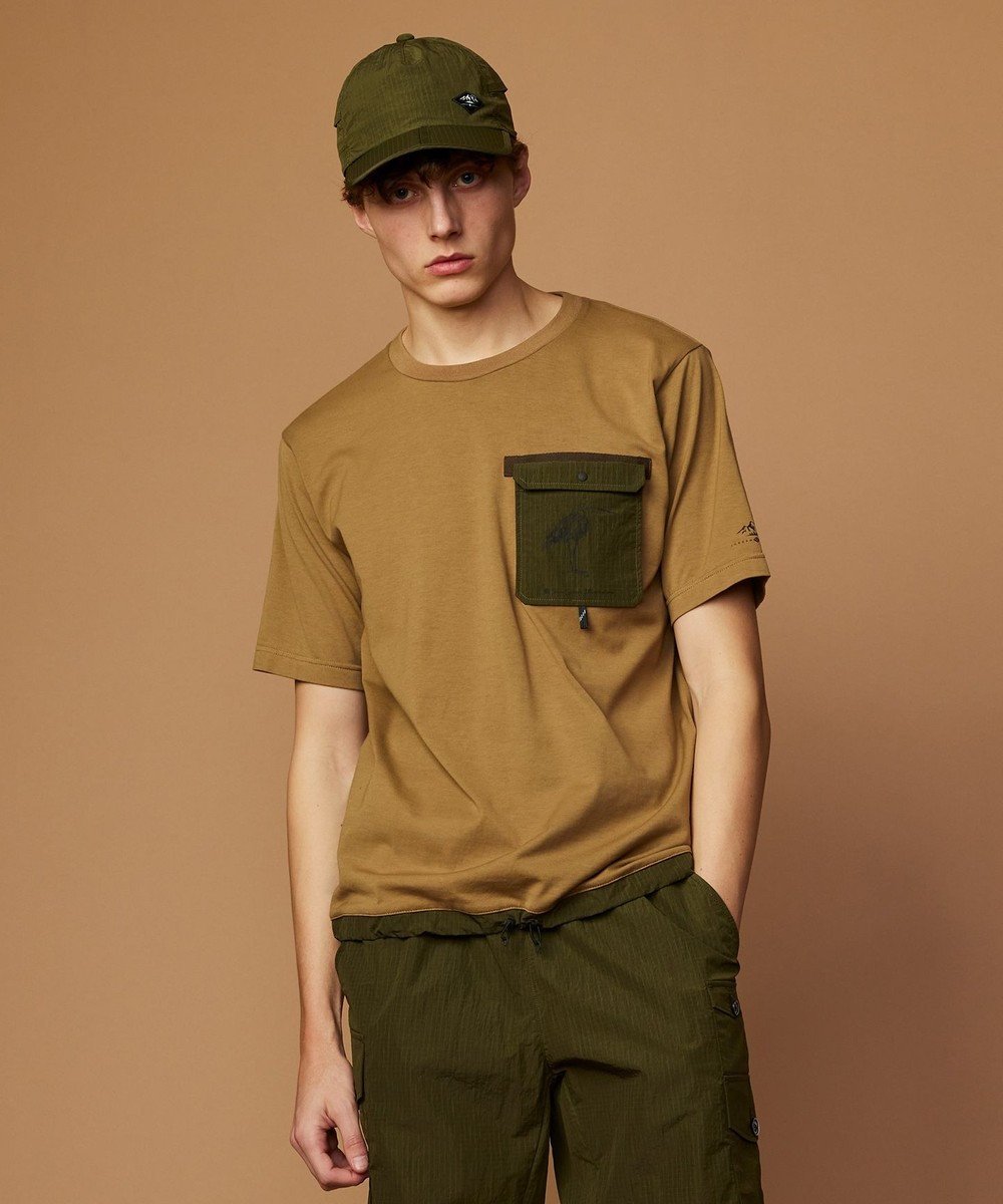 【ジョセフ アブード マウンテン/JOSEPH ABBOUD MOUNTAIN】の【CREA掲載・テーム ヤルヴィモチーフ・サスティナブル】ビオグレース天竺xリップストップTシャツ インテリア・キッズ・メンズ・レディースファッション・服の通販 founy(ファニー) 　雑誌掲載アイテム　Magazine Picks & Fashion Features　ファッション雑誌　Fashion Magazines　クレア　CREA　ファッション　Fashion　レディースファッション　Fashion for Women　トップス・カットソー　Cut & Sew Tops　シャツ・ブラウス・オフィスカジュアル　Elegant Blouses & Button-Ups　ロングTシャツ・Tシャツ　Longline T-Shirts & Tees　カットソー・ベーシックTシャツ　Cut-and-Sewn Tops / Stretch Tees & Basics　春　Spring　カットソー　Cut and Sewn Top　雑誌　Magazine, Fashion Magazine　プリント　Print, Printed Pattern　モチーフ　Motif, Design Theme　リップ　Lip, Lip Motif　S/S・春夏　SS, Spring/Summer, Warm Season　夏　Summer　キャメル系|ID: prp329100004672363 ipo3291000000034285885