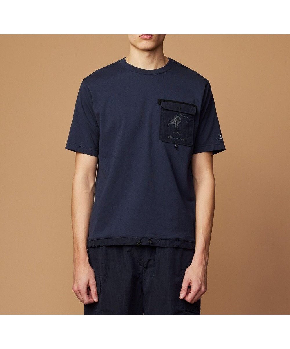 【ジョセフ アブード マウンテン/JOSEPH ABBOUD MOUNTAIN】の【CREA掲載・テーム ヤルヴィモチーフ・サスティナブル】ビオグレース天竺xリップストップTシャツ インテリア・キッズ・メンズ・レディースファッション・服の通販 founy(ファニー) 　雑誌掲載アイテム　Magazine Picks & Fashion Features　ファッション雑誌　Fashion Magazines　クレア　CREA　ファッション　Fashion　レディースファッション　Fashion for Women　トップス・カットソー　Cut & Sew Tops　シャツ・ブラウス・オフィスカジュアル　Elegant Blouses & Button-Ups　ロングTシャツ・Tシャツ　Longline T-Shirts & Tees　カットソー・ベーシックTシャツ　Cut-and-Sewn Tops / Stretch Tees & Basics　春　Spring　カットソー　Cut and Sewn Top　雑誌　Magazine, Fashion Magazine　プリント　Print, Printed Pattern　モチーフ　Motif, Design Theme　リップ　Lip, Lip Motif　S/S・春夏　SS, Spring/Summer, Warm Season　夏　Summer　ネイビー系|ID: prp329100004672363 ipo3291000000034285886