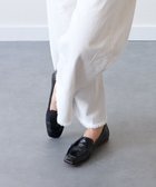 【インター ショシュール/INTER-CHAUSSURES】の【FABIO RUSCONI】スクエアトウサケットフラットローファー ブラックエナメル|ID: prp329100004672407 ipo3291000000034411205