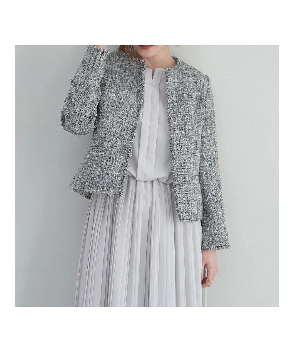 【イェッカ ヴェッカ/YECCA VECCA】のAS.ツイードジャケット インテリア・キッズ・メンズ・レディースファッション・服の通販 founy(ファニー) 　ファッション　Fashion　レディースファッション　Fashion for Women　アウター　Coat / Outerwear Collection　レディースジャケット・軽アウター　Jackets　ノーカラージャケット / シンプル上品コーデ　Collarless Jackets　ジャケット　Jacket, Outerwear　ツイード　Twill, Twill Weave　フリンジ　Fringe, Tassel　フロント　Front, Front Design　ポケット　Pocket, Pocket Detail　エレガント 上品　Elegant　夏　Summer　春　Spring　S/S・春夏　SS, Spring/Summer, Warm Season　Mix|ID: prp329100004672430 ipo3291000000033773727