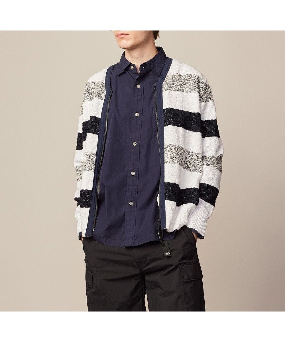 【ジョセフ アブード マウンテン/JOSEPH ABBOUD MOUNTAIN】の【イタリア糸使用】 コットンスラブボーダー Vネック カーディガン インテリア・キッズ・メンズ・レディースファッション・服の通販 founy(ファニー) ファッション Fashion レディースファッション Fashion for Women トップス・カットソー Cut & Sew Tops カーディガン・羽織り Layered Style Cardigans Vネックトップス V-Neck Tops / V-Cut Neckline Shirts イタリア Italy カーディガン Cardigan, Knitwear ドッキング Docking, Mixed Material ボーダー Border, Stripe ライナー Liner, Inner Layer 夏 Summer 春 Spring S/S・春夏 SS, Spring/Summer, Warm Season ホワイト系2|ID: prp329100004672438 ipo3291000000033773751