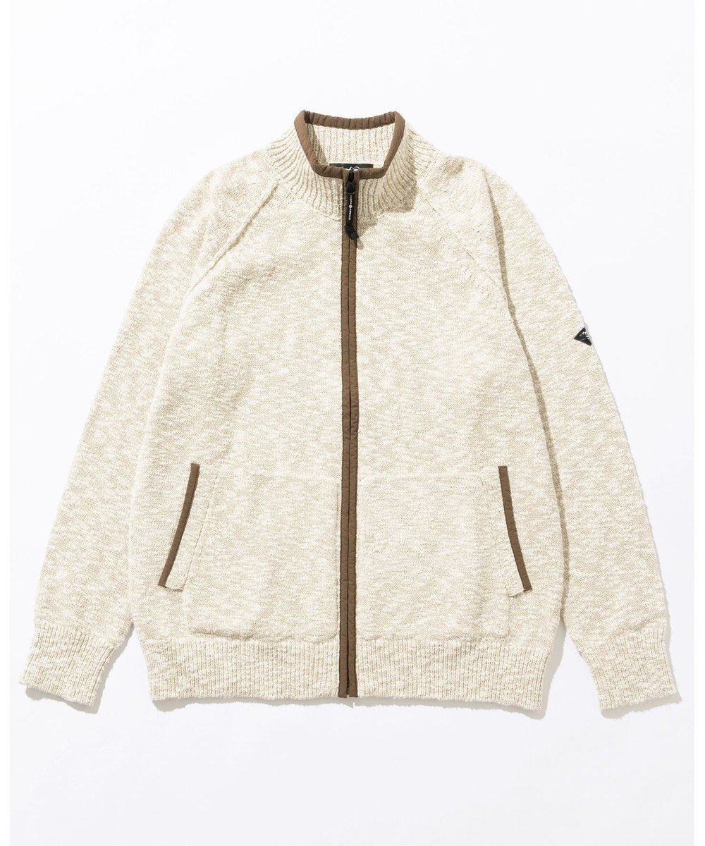 【ジョセフ アブード マウンテン/JOSEPH ABBOUD MOUNTAIN】の【洗える・イタリア糸使用】 コットンスラブ ニット ブルゾン インテリア・キッズ・メンズ・レディースファッション・服の通販 founy(ファニー) 　ファッション　Fashion　レディースファッション　Fashion for Women　アウター　Coat / Outerwear Collection　ブルゾンジャケット・スポーティアウター　Blouson Jackets　トップス・カットソー　Cut & Sew Tops　ニット　Knit Tops & Sweaters　イタリア　Italy　セーター　Sweater, Knitwear　ドッキング　Docking, Mixed Material　ブルゾン　Blouson, Bomber Jacket　ライナー　Liner, Inner Layer　夏　Summer　春　Spring　S/S・春夏　SS, Spring/Summer, Warm Season　洗える　Machine Washable　ベージュ系1|ID: prp329100004672441 ipo3291000000033773760