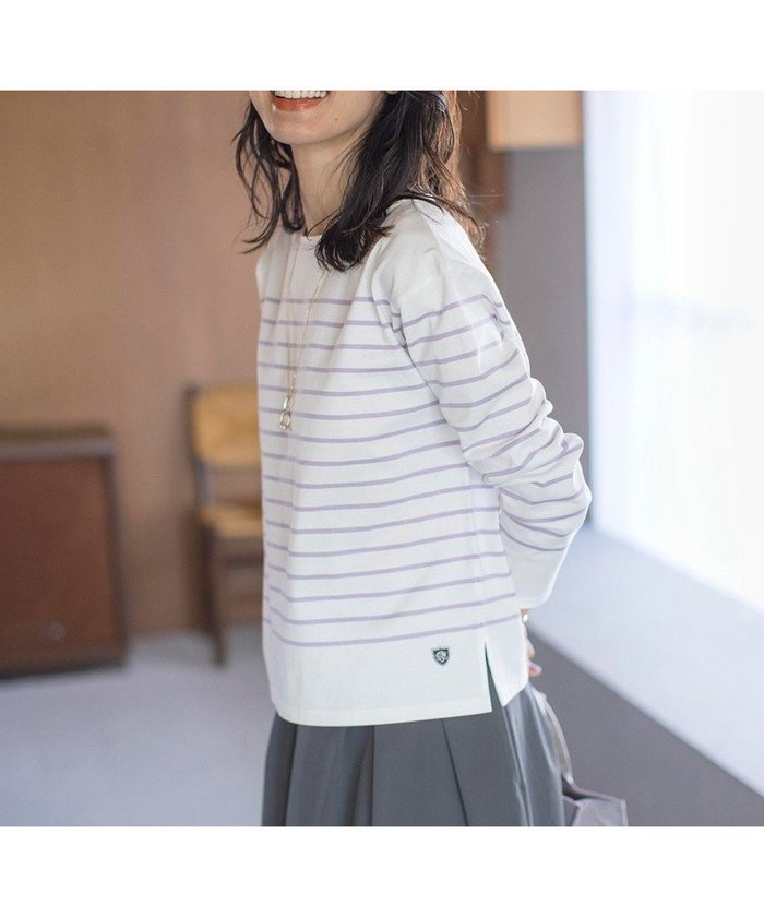 【ジェイ プレス/J.PRESS】の【洗える】バスクボーダー カットソー インテリア・キッズ・メンズ・レディースファッション・服の通販 founy(ファニー) https://founy.com/ ファッション Fashion レディースファッション Fashion for Women トップス・カットソー Cut & Sew Tops シャツ・ブラウス・オフィスカジュアル Elegant Blouses & Button-Ups ロングTシャツ・Tシャツ Longline T-Shirts & Tees カットソー・ベーシックTシャツ Cut-and-Sewn Tops / Stretch Tees & Basics 春 Spring 洗える Machine Washable カットソー Cut and Sewn Top スリット Slit, Slit Detail バスク Basque, Basque Style バランス Balance, Style Balance ベーシック Basic, Essential ボトム Bottoms, Lower Wear ボーダー Border, Stripe S/S・春夏 SS, Spring/Summer, Warm Season 夏 Summer |ID: prp329100004672545 ipo3291000000033774119