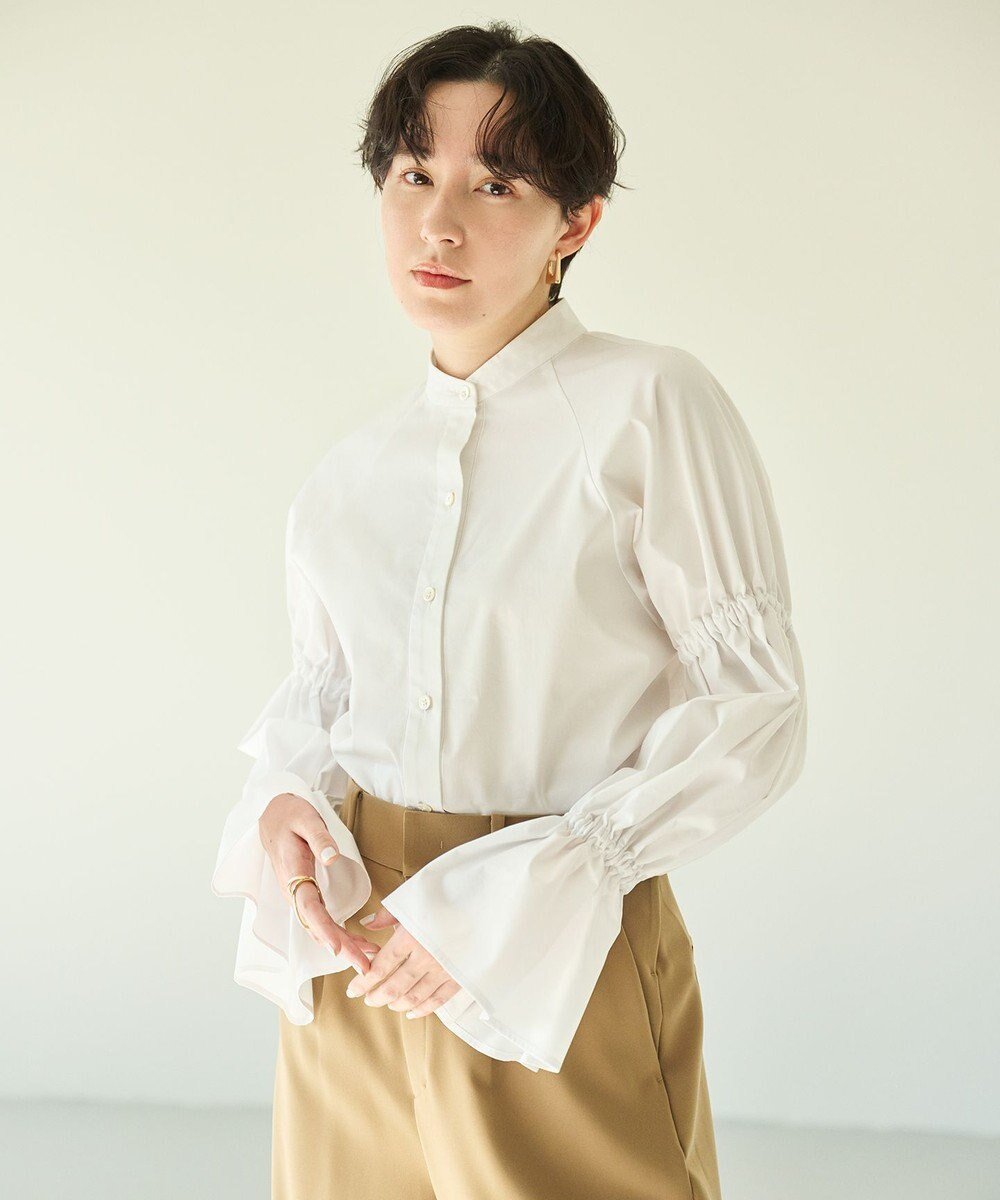 【ハッシュニュアンス/#Newans】のキャンディスリーブシャツ インテリア・キッズ・メンズ・レディースファッション・服の通販 founy(ファニー) 　ファッション　Fashion　レディースファッション　Fashion for Women　トップス・カットソー　Cut & Sew Tops　シャツ・ブラウス・オフィスカジュアル　Elegant Blouses & Button-Ups　シンプル　Simple, Minimal　ストレッチ　Stretch, Stretchy Fabric　チュニック　Tunic, Long Top　トレンド　Trend, Trending Now　夏　Summer　春　Spring　S/S・春夏　SS, Spring/Summer, Warm Season　洗える　Machine Washable　ホワイト|ID: prp329100004672591 ipo3291000000033774271