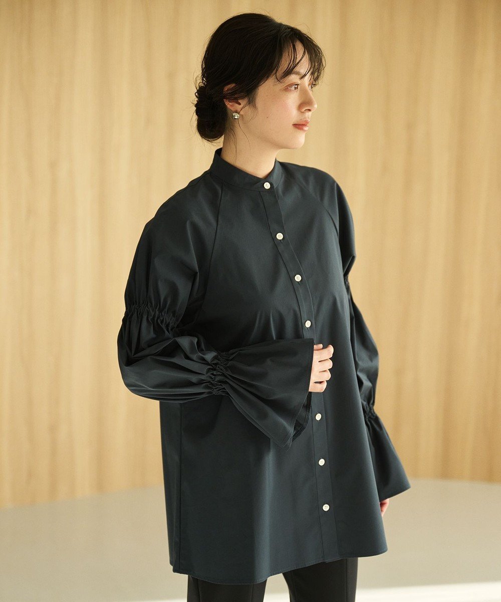 【ハッシュニュアンス/#Newans】のキャンディスリーブシャツ インテリア・キッズ・メンズ・レディースファッション・服の通販 founy(ファニー) 　ファッション　Fashion　レディースファッション　Fashion for Women　トップス・カットソー　Cut & Sew Tops　シャツ・ブラウス・オフィスカジュアル　Elegant Blouses & Button-Ups　シンプル　Simple, Minimal　ストレッチ　Stretch, Stretchy Fabric　チュニック　Tunic, Long Top　トレンド　Trend, Trending Now　夏　Summer　春　Spring　S/S・春夏　SS, Spring/Summer, Warm Season　洗える　Machine Washable　ネイビー|ID: prp329100004672591 ipo3291000000033774272