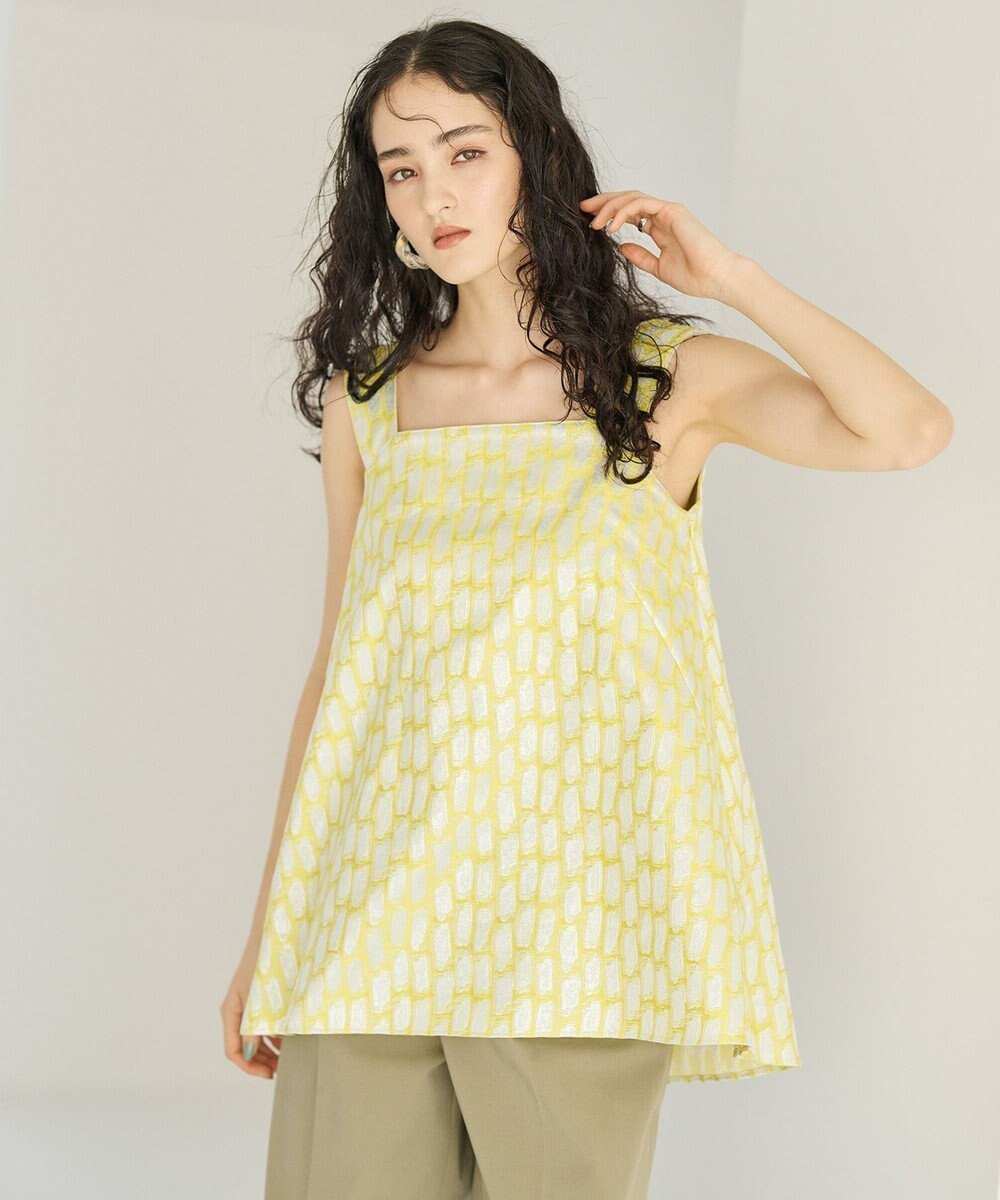 【ハッシュニュアンス/#Newans】のチュニックビスチェ インテリア・キッズ・メンズ・レディースファッション・服の通販 founy(ファニー) 　ファッション　Fashion　レディースファッション　Fashion for Women　トップス・カットソー　Cut & Sew Tops　ビスチェ　Bustiers & Corset Tops / Layered Bustier Style　サテン　Satin, Glossy Fabric　シアー　Sheer, See-Through　タンク　Tank Top, Sleeveless Top　エレガント 上品　Elegant　夏　Summer　春　Spring　S/S・春夏　SS, Spring/Summer, Warm Season　イエロー×シルバー|ID: prp329100004672600 ipo3291000000034286529