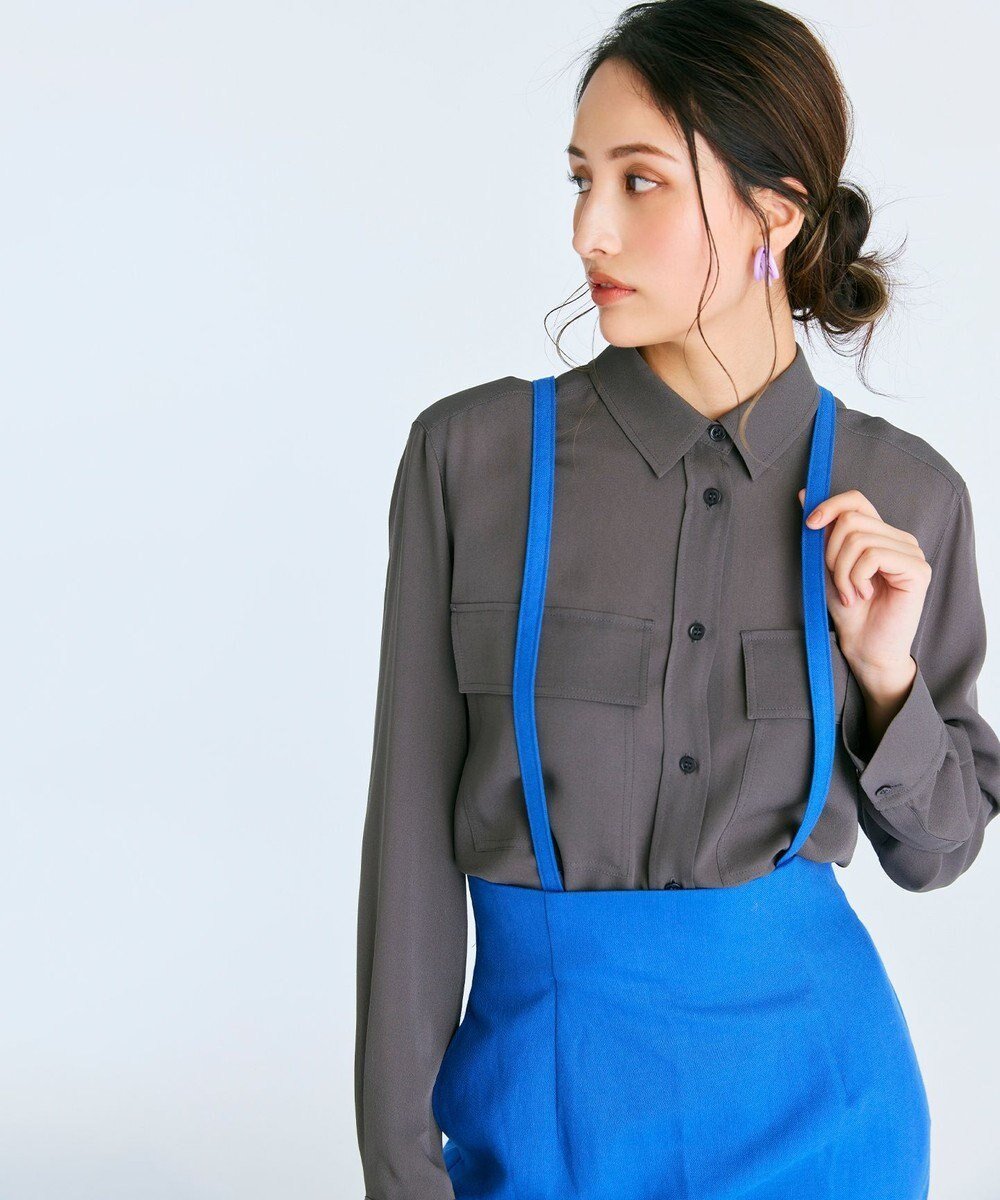 【ベイジ,/BEIGE,】のOLGA / シャーリングブラウス インテリア・キッズ・メンズ・レディースファッション・服の通販 founy(ファニー) 　ファッション　Fashion　レディースファッション　Fashion for Women　トップス・カットソー　Cut & Sew Tops　シャツ・ブラウス・オフィスカジュアル　Elegant Blouses & Button-Ups　おすすめ　Recommended / Our Picks　インナー　Innerwear　ウォッシャブル　Machine Washable　エレガント 上品　Elegant　シャーリング　Shirring, Ruched　シルク　Silk, 100% Silk　ジャケット　Jacket, Outerwear　セレモニー　Ceremony　デニム　Denim, Jeans Material　ドレープ　Drape, Draping Fabric　フロント　Front, Front Design　ポケット　Pocket, Pocket Detail　ヨーク　Yoke, Yoke Design　リラックス　Relax, Relaxed Fit　ビジネス 仕事 通勤　Business / Work / Commuting　夏　Summer　春　Spring　S/S・春夏　SS, Spring/Summer, Warm Season　羽織　Haori, Light Jacket　Slate|ID: prp329100004672652 ipo3291000000034273528