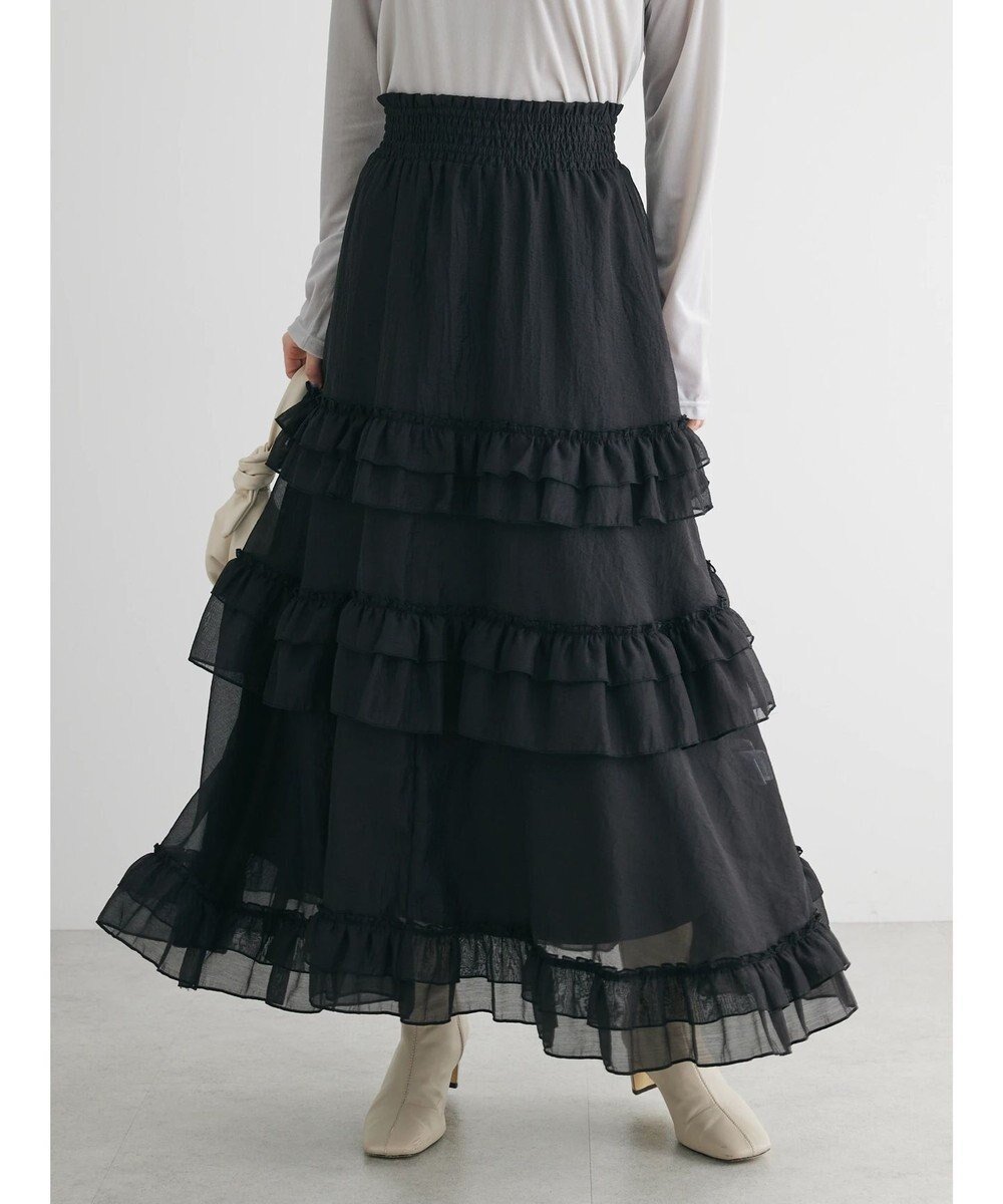 【グリーンパークス/Green Parks】の・ELENCARE DUE シアーフリルティアードスカート インテリア・キッズ・メンズ・レディースファッション・服の通販 founy(ファニー) ファッション Fashion レディースファッション Fashion for Women スカート Skirts ティアードスカート Tiered Skirts ギャザー Gathered, Ruffled シアー Sheer, See-Through フリル Frill, Ruffle ペチコート Petticoat, Underskirt ポケット Pocket, Pocket Detail 夏 Summer 春 Spring S/S・春夏 SS, Spring/Summer, Warm Season Black|ID: prp329100004673020 ipo3291000000034270204