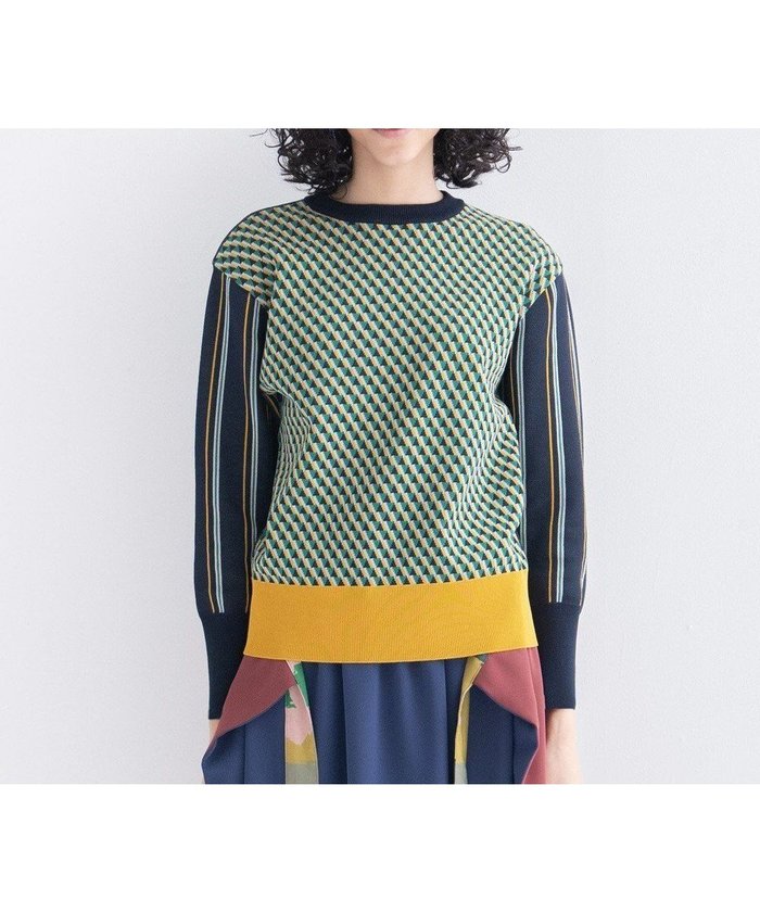 【コキュウ/COQ】の【洗える/ストレッチ/コットン混】GEO BORDER プルオーバー インテリア・キッズ・メンズ・レディースファッション・服の通販 founy(ファニー) https://founy.com/ ファッション Fashion レディースファッション Fashion for Women トップス・カットソー Cut & Sew Tops ニット Knit Tops & Sweaters カジュアルプルオーバー・ニットトップス Pullovers & Knit Tops / Casual Pullovers 洗える Machine Washable コレクション Collection, Seasonal Line ストレッチ Stretch, Stretchy Fabric セーター Sweater, Knitwear バランス Balance, Style Balance パッチワーク Patchwork, Mixed Fabric ベーシック Basic, Essential ミックス Mix, Mixed Style A/W・秋冬 Autumn/Winter S/S・春夏 SS, Spring/Summer, Warm Season 犬 Dog 夏 Summer |ID: prp329100004673031 ipo3291000000033775995