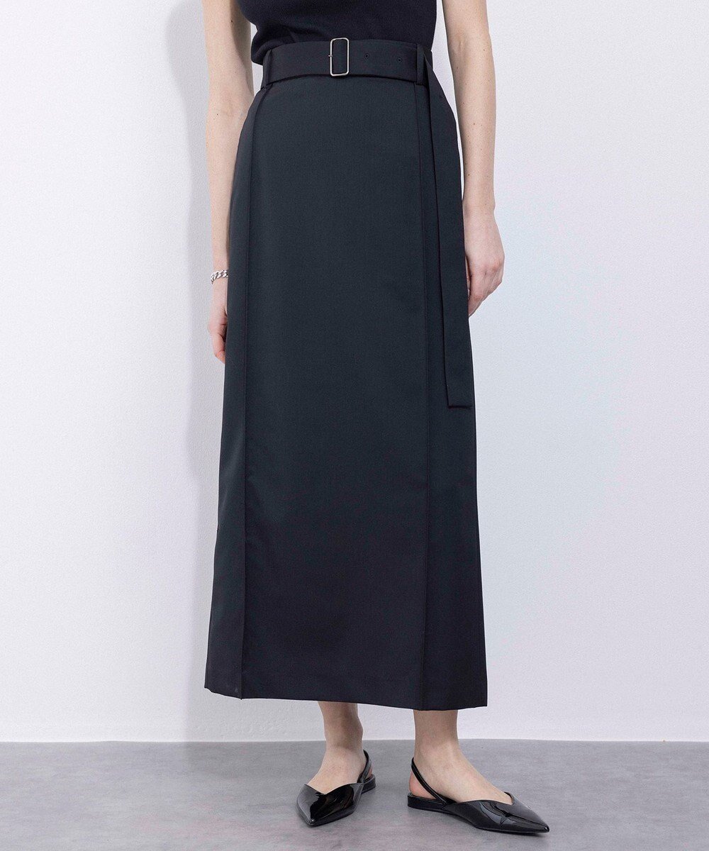 【ネイヴ/NAVE】の【Nave・セットアップ可】ウールポリエステルツイルスカート インテリア・キッズ・メンズ・レディースファッション・服の通販 founy(ファニー) 　雑誌掲載アイテム　Magazine Picks & Fashion Features　ファッション雑誌　Fashion Magazines　エクラ　eclat　ファッション　Fashion　レディースファッション　Fashion for Women　セットアップ　Matching Sets　スカート・ミニ/ミディ/マキシ　Skirts / Mini, Midi & Maxi Skirts　春　Spring　シリコン　Silicone, Silicone Material　シンプル　Simple, Minimal　ジャケット　Jacket, Outerwear　ストレート　Straight, Straight Cut　セットアップ　Set-Up, Coordinated Outfit　雑誌　Magazine, Fashion Magazine　ベスト　Vest, Waistcoat　ポケット　Pocket, Pocket Detail　羽織　Haori, Light Jacket　6月号　June Issue, Jun. Edition　S/S・春夏　SS, Spring/Summer, Warm Season　夏　Summer　ブラック系|ID: prp329100004673055 ipo3291000000034202386