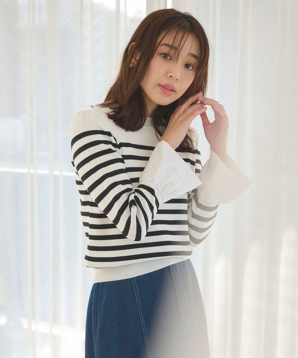 【フェルゥ/Feroux】の【洗える】袖フレアニット プルオーバー インテリア・キッズ・メンズ・レディースファッション・服の通販 founy(ファニー) ファッション Fashion レディースファッション Fashion for Women トップス・カットソー Cut & Sew Tops ニット Knit Tops & Sweaters カジュアルプルオーバー・ニットトップス Pullovers & Knit Tops / Casual Pullovers おすすめ Recommended / Our Picks インナー Innerwear セーター Sweater, Knitwear バランス Balance, Style Balance フレア Flare, Flared 夏 Summer 春 Spring S/S・春夏 SS, Spring/Summer, Warm Season 洗える Machine Washable ホワイト系1|ID: prp329100004673138 ipo3291000000034202964