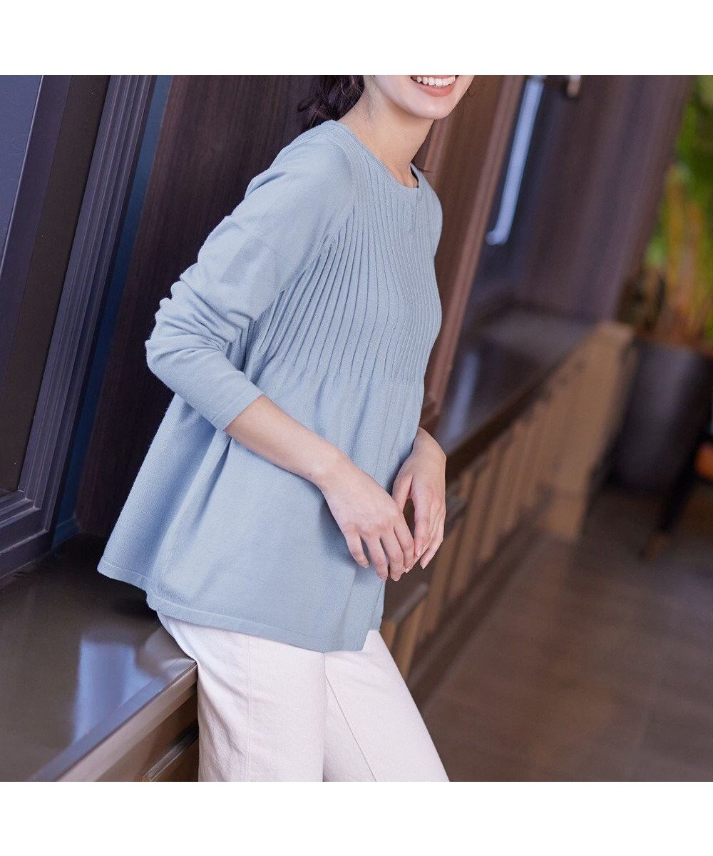 【ティアクラッセ/Tiaclasse】の【洗える】リブ切り替えフレアニットトップス インテリア・キッズ・メンズ・レディースファッション・服の通販 founy(ファニー) ファッション Fashion レディースファッション Fashion for Women トップス・カットソー Cut & Sew Tops ニット Knit Tops & Sweaters ウォッシャブル Machine Washable 春 Spring 洗える Machine Washable 秋 Autumn ストレート Straight, Straight Cut セーター Sweater, Knitwear チュニック Tunic, Long Top フレア Flare, Flared 無地 Plain, Solid Color 冬 Winter / This Winter A/W・秋冬 Autumn/Winter 再入荷 Restock / Back in Stock 新作・新入荷 New Arrivals / New In サックス|ID: prp329100004673152 ipo3291000000034544770