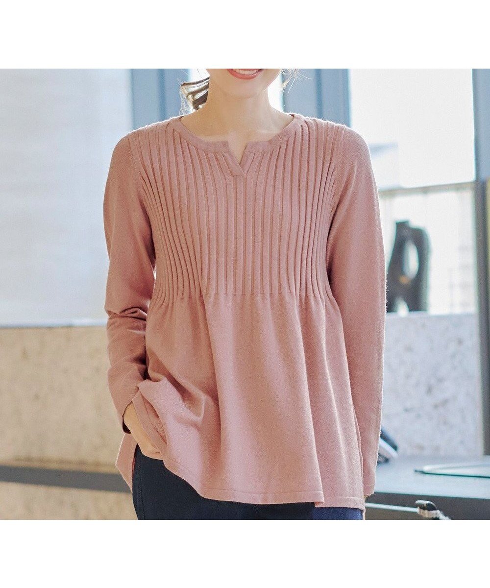 【ティアクラッセ/Tiaclasse】の【洗える】リブ切り替えフレアニットトップス インテリア・キッズ・メンズ・レディースファッション・服の通販 founy(ファニー) ファッション Fashion レディースファッション Fashion for Women トップス・カットソー Cut & Sew Tops ニット Knit Tops & Sweaters ウォッシャブル Machine Washable 春 Spring 洗える Machine Washable 秋 Autumn ストレート Straight, Straight Cut セーター Sweater, Knitwear チュニック Tunic, Long Top フレア Flare, Flared 無地 Plain, Solid Color 冬 Winter / This Winter A/W・秋冬 Autumn/Winter 再入荷 Restock / Back in Stock 新作・新入荷 New Arrivals / New In ピンク|ID: prp329100004673152 ipo3291000000034544772