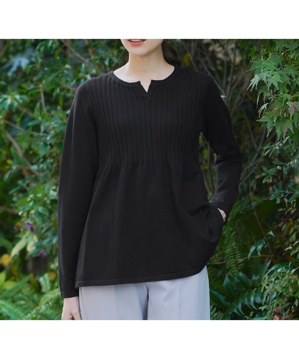 【ティアクラッセ/Tiaclasse】の【洗える】リブ切り替えフレアニットトップス インテリア・キッズ・メンズ・レディースファッション・服の通販 founy(ファニー) ファッション Fashion レディースファッション Fashion for Women トップス・カットソー Cut & Sew Tops ニット Knit Tops & Sweaters ウォッシャブル Machine Washable 春 Spring 洗える Machine Washable 秋 Autumn ストレート Straight, Straight Cut セーター Sweater, Knitwear チュニック Tunic, Long Top フレア Flare, Flared 無地 Plain, Solid Color 冬 Winter / This Winter A/W・秋冬 Autumn/Winter 再入荷 Restock / Back in Stock 新作・新入荷 New Arrivals / New In ブラック|ID: prp329100004673152 ipo3291000000034544773