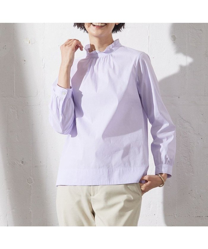 【ジェイ プレス/J.PRESS】の【洗える】BEZ VEGA ストライプ フリルネック ブラウス インテリア・キッズ・メンズ・レディースファッション・服の通販 founy(ファニー) https://founy.com/ ファッション Fashion レディースファッション Fashion for Women トップス・カットソー Cut & Sew Tops シャツ・ブラウス・オフィスカジュアル Elegant Blouses & Button-Ups アクセサリー Fashion Accessories 春 Spring 洗える Machine Washable カフス Cuff Design コンパクト Compact, Small Size シンプル Simple, Minimal ストライプ Stripe, Striped Pattern ストレッチ Stretch, Stretchy Fabric ネックレス Necklace, Pendant Necklace フリル Frill, Ruffle S/S・春夏 SS, Spring/Summer, Warm Season おすすめ Recommended / Our Picks 夏 Summer エレガント 上品 Elegant |ID: prp329100004673214 ipo3291000000034178696