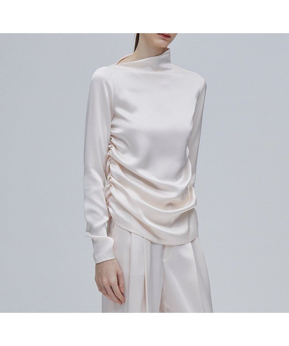 【ベイジ,/BEIGE,】の【otonaMUSE 5月号掲載】GINETTE / シャーリングブラウス インテリア・キッズ・メンズ・レディースファッション・服の通販 founy(ファニー) 　雑誌掲載アイテム　Magazine Picks & Fashion Features　ファッション雑誌　Fashion Magazines　オトナミューズ　otona MUSE　ファッション　Fashion　レディースファッション　Fashion for Women　トップス・カットソー　Cut & Sew Tops　シャツ・ブラウス・オフィスカジュアル　Elegant Blouses & Button-Ups　5月号　May Issue　おすすめ　Recommended / Our Picks　ギャザー　Gathered, Ruffled　サテン　Satin, Glossy Fabric　シャーリング　Shirring, Ruched　シンプル　Simple, Minimal　ジャケット　Jacket, Outerwear　セットアップ　Set-Up, Coordinated Outfit　ダブル　Double, Double-Breasted　ドレープ　Drape, Draping Fabric　フィット　Fit, Slim Fit　ボトム　Bottoms, Lower Wear　マニッシュ　Mannish, Boyish　エレガント 上品　Elegant　ビジネス 仕事 通勤　Business / Work / Commuting　夏　Summer　春　Spring　S/S・春夏　SS, Spring/Summer, Warm Season　長袖　Long Sleeve, Full Sleeve　雑誌　Magazine, Fashion Magazine　Nude|ID: prp329100004673223 ipo3291000000033776730