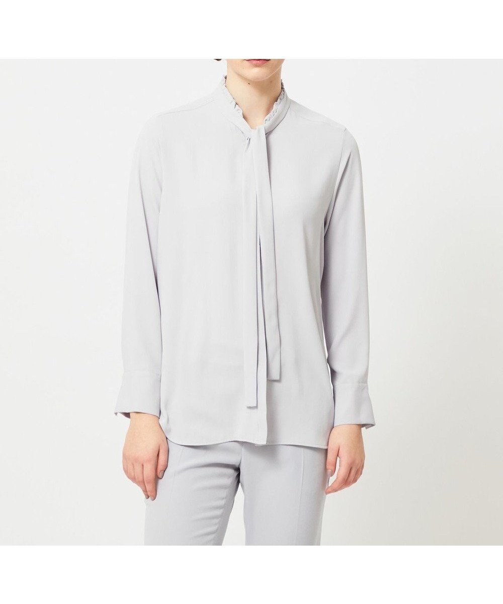 【ベイジ,/BEIGE,】の【洗える】EVA / ボウタイロングスリーブブラウス インテリア・キッズ・メンズ・レディースファッション・服の通販 founy(ファニー) 　ファッション　Fashion　レディースファッション　Fashion for Women　トップス・カットソー　Cut & Sew Tops　シャツ・ブラウス・オフィスカジュアル　Elegant Blouses & Button-Ups　とろみ　Fluid, Flowy Fabric　ジャケット　Jacket, Outerwear　ジョーゼット　Georgette, Semi-Sheer Fabric　ストレッチ　Stretch, Stretchy Fabric　セレモニー　Ceremony　ドレープ　Drape, Draping Fabric　人気　Popular, Best Seller　今季　This Season, Current Season　ビジネス 仕事 通勤　Business / Work / Commuting　夏　Summer　定番　Standard, Basic Item　S/S・春夏　SS, Spring/Summer, Warm Season　洗える　Machine Washable　A/W・秋冬　Autumn/Winter　Ice Blue|ID: prp329100004673368 ipo3291000000033777284