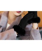 【ティアクラッセ/Tiaclasse】の【スマホタッチ可】ファー付きスエードグローブ ブラック|ID: prp329100004673445 ipo3291000000035761951