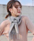 【ティアクラッセ/Tiaclasse】の【ウール100%】フリンジ付きマフラー グレー|ID: prp329100004673494 ipo3291000000035626525