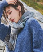 【ティアクラッセ/Tiaclasse】の【ウール100%】フリンジ付きマフラー ブルーチェック|ID: prp329100004673494 ipo3291000000035626526