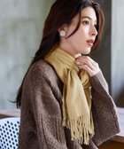 【ティアクラッセ/Tiaclasse】の【ウール100%】フリンジ付きマフラー イエロー|ID: prp329100004673494 ipo3291000000035626528