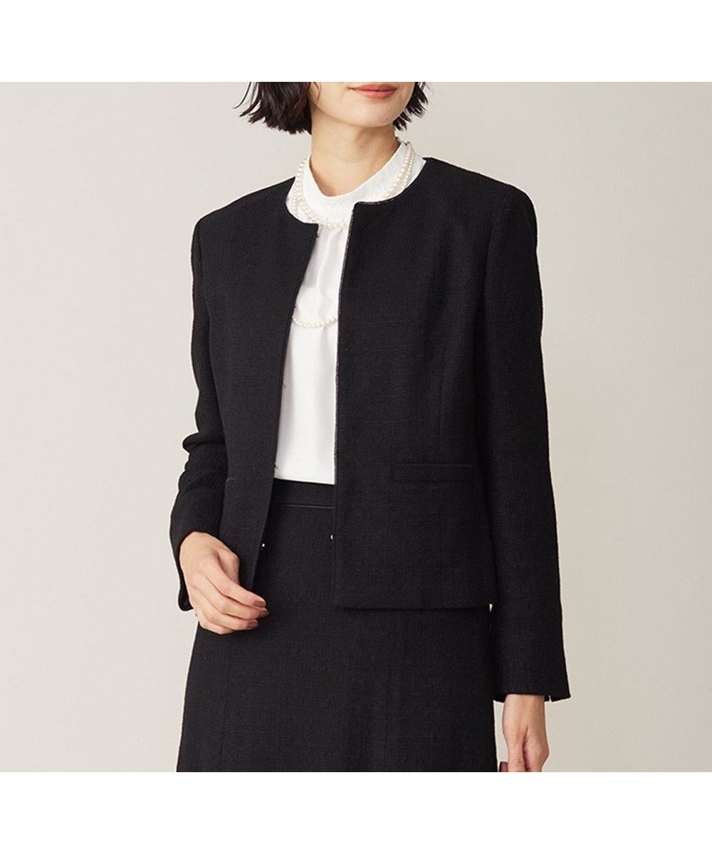 【ジェイ プレス/J.PRESS】の【セットアップ対応】Light Tweed ノーカラー ジャケット インテリア・キッズ・メンズ・レディースファッション・服の通販 founy(ファニー) ファッション Fashion レディースファッション Fashion for Women アウター Coat / Outerwear Collection レディースジャケット・軽アウター Jackets ノーカラージャケット / シンプル上品コーデ Collarless Jackets インナー Innerwear エレガント 上品 Elegant ジャケット Jacket, Outerwear セットアップ Set-Up, Coordinated Outfit ツイード Twill, Twill Weave バランス Balance, Style Balance フリンジ Fringe, Tassel A/W・秋冬 Autumn/Winter ネイビー系|ID: prp329100004673530 ipo3291000000034189776