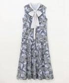 【グレース コンチネンタル/GRACE CONTINENTAL】のフラワー刺繍ミディドレス サックス|ID: prp329100004673648 ipo3291000000033778356