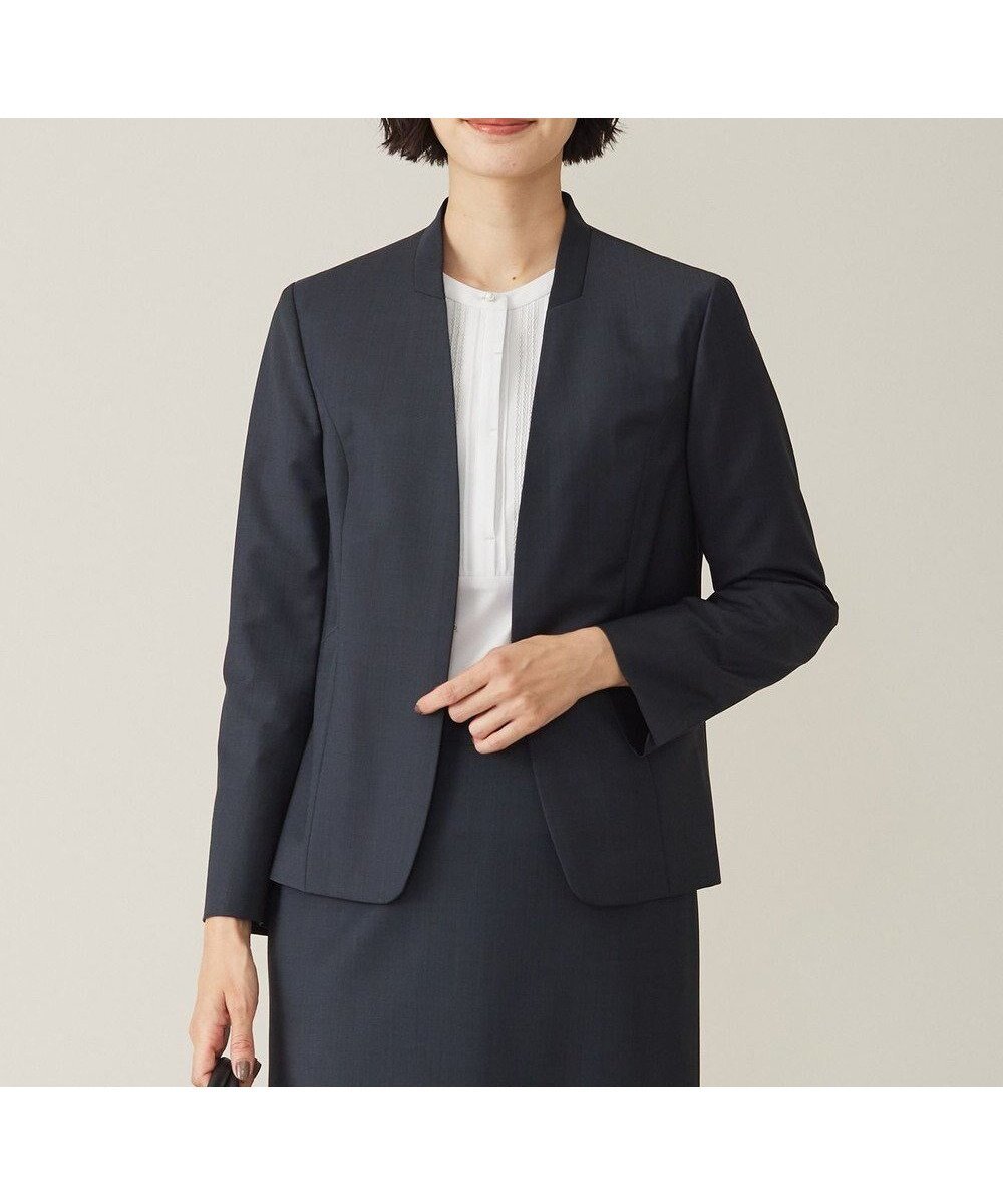 【ジェイ プレス/J.PRESS】の【セットアップ対応】BAHARIYE1 ノーカラー ジャケット 人気、トレンドファッション・服の通販 founy(ファニー) 　ファッション　Fashion　レディースファッション　Fashion for Women　アウター　Coat / Outerwear Collection　レディースジャケット・軽アウター　Jackets　ノーカラージャケット / シンプル上品コーデ　Collarless Jackets　ジャケット　Jacket, Outerwear　ストレッチ　Stretch, Stretchy Fabric　ストレート　Straight, Straight Cut　セットアップ　Set-Up, Coordinated Outfit　無地　Plain, Solid Color　A/W・秋冬　Autumn/Winter　エレガント 上品　Elegant　 other-1|ID: prp329100004673650 ipo3291000000033778366