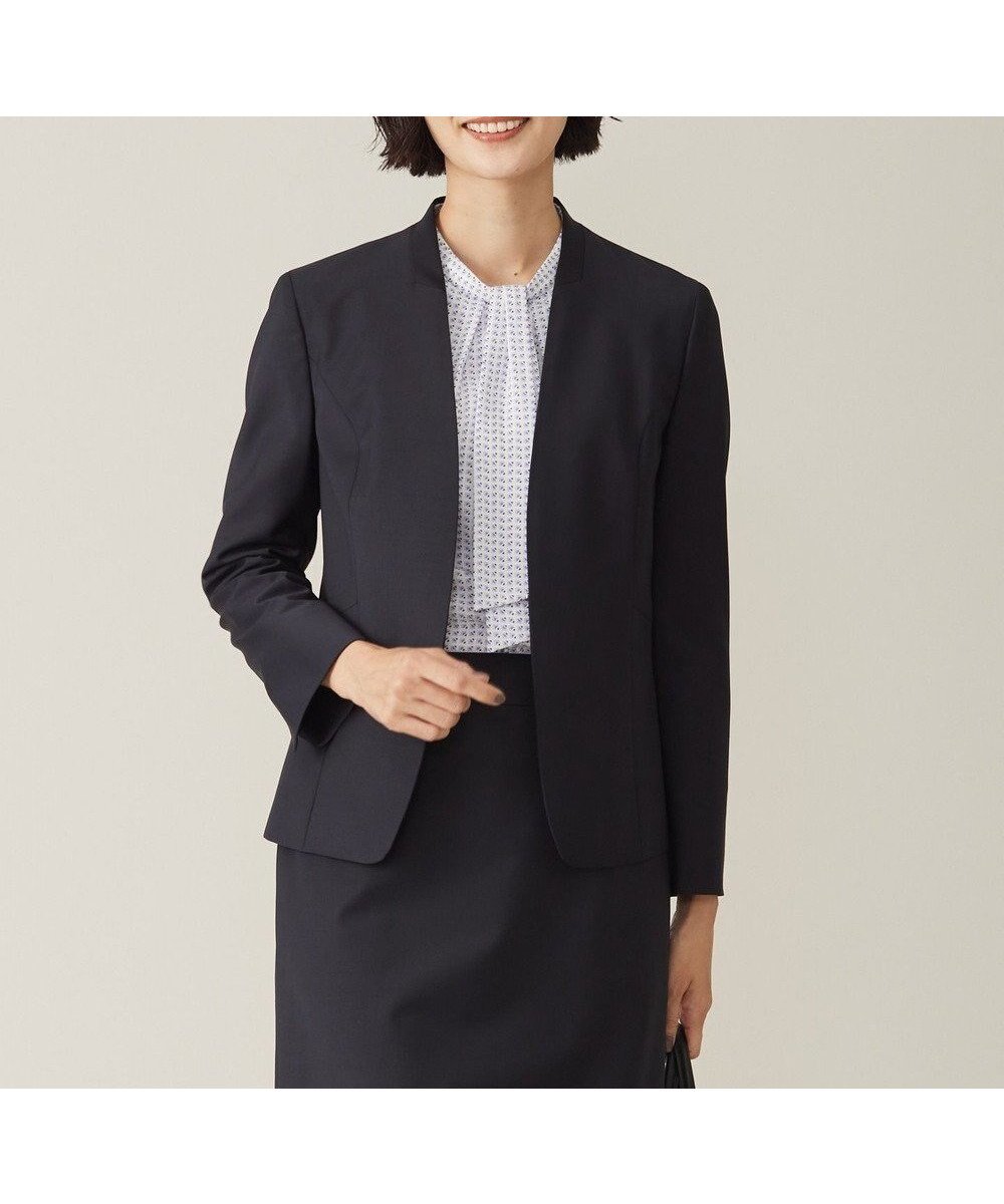 【ジェイ プレス/J.PRESS】の【セットアップ対応】BAHARIYE SOLID ノーカラー ジャケット 人気、トレンドファッション・服の通販 founy(ファニー) 　ファッション　Fashion　レディースファッション　Fashion for Women　アウター　Coat / Outerwear Collection　レディースジャケット・軽アウター　Jackets　ノーカラージャケット / シンプル上品コーデ　Collarless Jackets　シンプル　Simple, Minimal　ジャケット　Jacket, Outerwear　ストレッチ　Stretch, Stretchy Fabric　ストレート　Straight, Straight Cut　セットアップ　Set-Up, Coordinated Outfit　無地　Plain, Solid Color　A/W・秋冬　Autumn/Winter　エレガント 上品　Elegant　 other-1|ID: prp329100004673653 ipo3291000000033778375