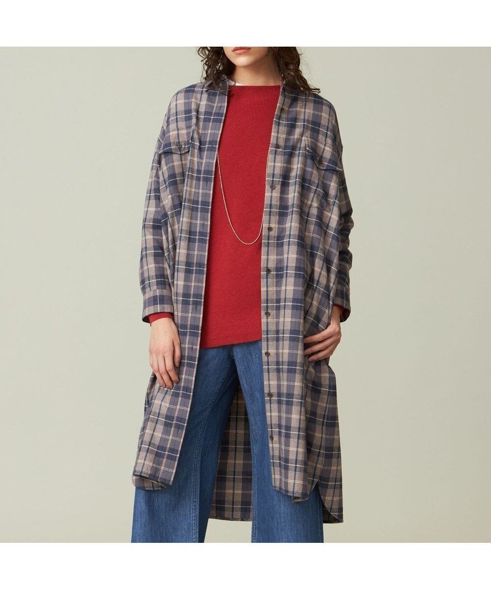 【ジェイプレスヨークストリート/J.PRESS YORK STREET】の【WOMEN】フランネル チェックシャツワンピース インテリア・キッズ・メンズ・レディースファッション・服の通販 founy(ファニー) ファッション Fashion レディースファッション Fashion for Women ワンピース Dresses シャツワンピース / 1枚で着映えコーデ Shirt Dresses おすすめ Recommended / Our Picks ガウン Gown, Robe シンプル Simple, Minimal チェック Check, Plaid, Tartan 定番 Standard, Basic Item A/W・秋冬 Autumn/Winter ライトグレー系3|ID: prp329100004673670 ipo3291000000034495786