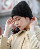 【ティアクラッセ/Tiaclasse】の【安田美沙子さん着用・ウール混】ニット帽 ブラック|ID: prp329100004673739 ipo3291000000034290808