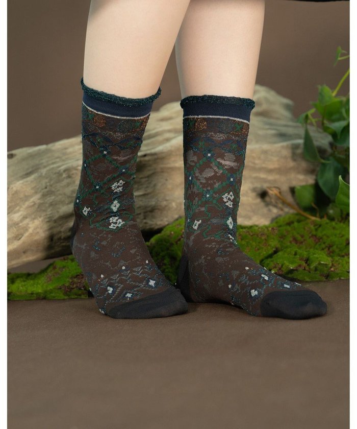 【コキュウ/COQ】のCirculation ラメ花柄ソックス インテリア・キッズ・メンズ・レディースファッション・服の通販 founy(ファニー) https://founy.com/ ファッション Fashion レディースファッション Fashion for Women ソックス&靴下 Socks & Hosiery レッグウェア・ストッキング Legwear & Hosiery グラデーション Gradient, Ombre コレクション Collection, Seasonal Line ソックス Socks, Hosiery バランス Balance, Style Balance 犬 Dog |ID: prp329100004673746 ipo3291000000033985894