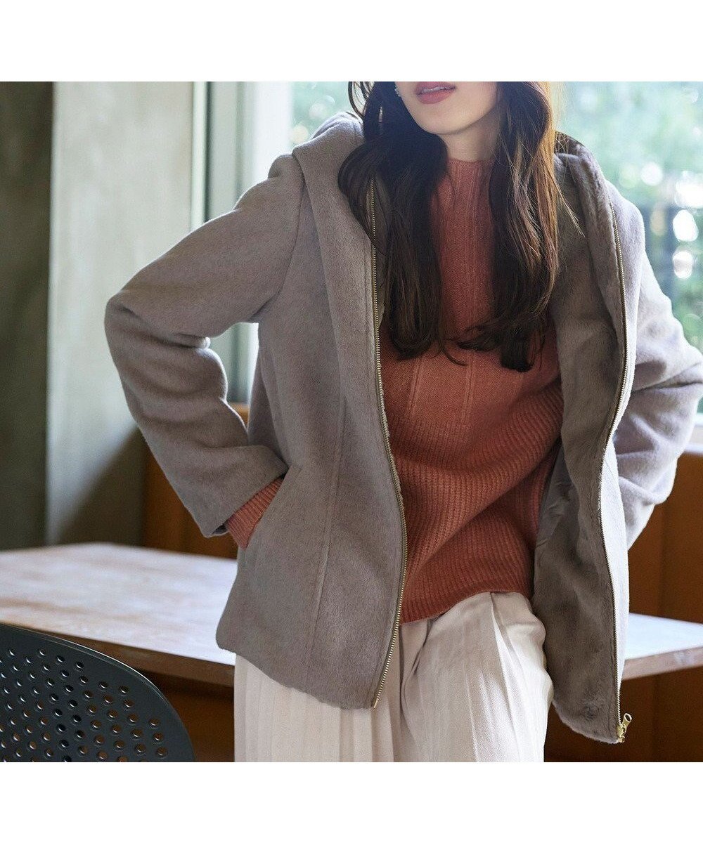 【ティアクラッセ/Tiaclasse】のモッサ風フード付きショートコート インテリア・キッズ・メンズ・レディースファッション・服の通販 founy(ファニー) 　ファッション　Fashion　レディースファッション　Fashion for Women　アウター　Coat / Outerwear Collection　コート・ロングコート・ピーコート　Long Coats, Peacoats & More　レディースジャケット・軽アウター　Jackets　アクセサリー　Fashion Accessories　シューズ　Shoes, Footwear　ショート　Short, Short Length　ジャケット　Jacket, Outerwear　ポケット　Pocket, Pocket Detail　再入荷　Restock / Back in Stock　冬　Winter / This Winter　新作・新入荷　New Arrivals / New In　A/W・秋冬　Autumn/Winter　羽織　Haori, Light Jacket　防寒　Cold Protection, Winter-Ready　モカ|ID: prp329100004673948 ipo3291000000035619130