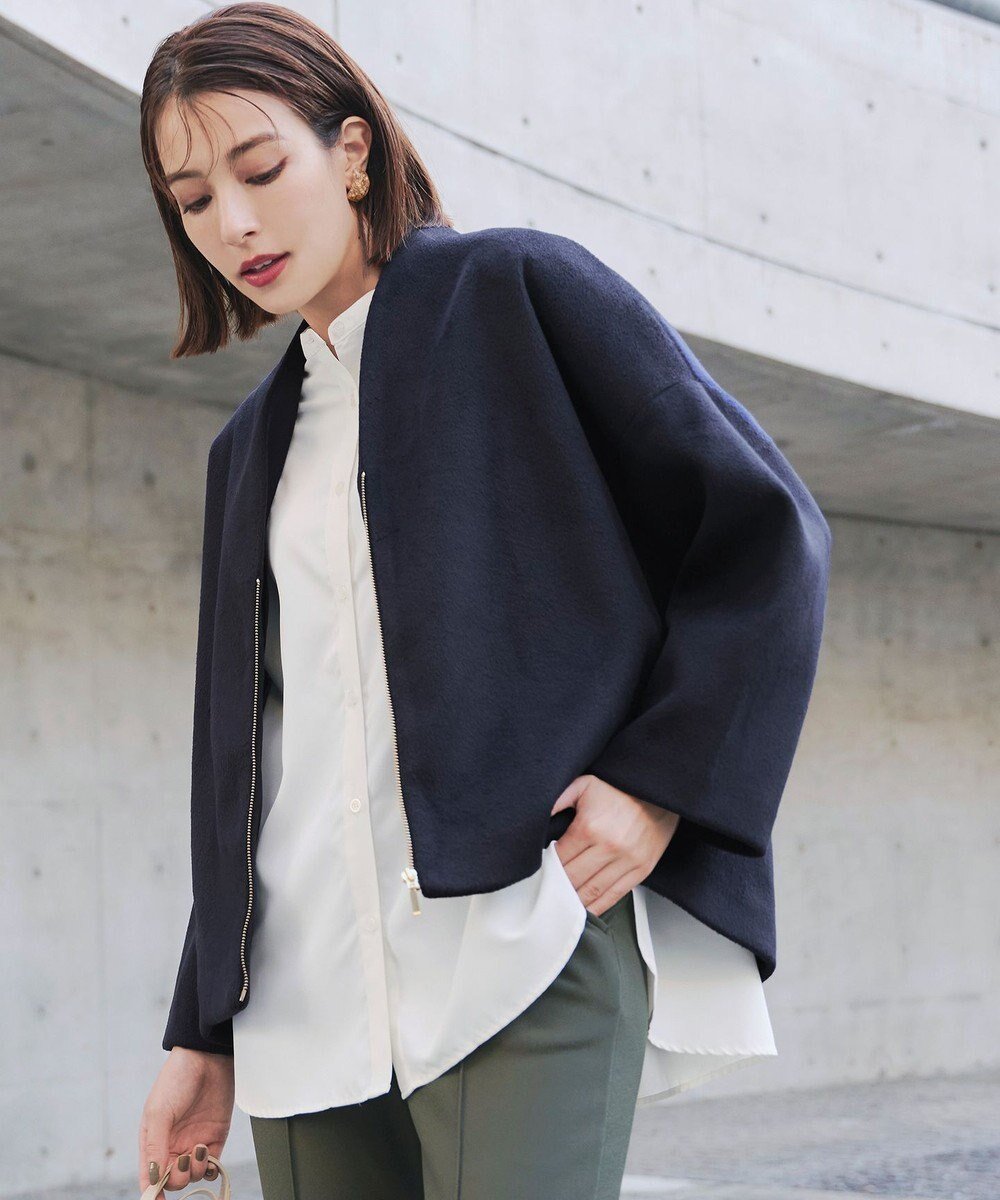 【ティアクラッセ/Tiaclasse】のモッサ風ダブルフェイスコート インテリア・キッズ・メンズ・レディースファッション・服の通販 founy(ファニー) 　ファッション　Fashion　レディースファッション　Fashion for Women　アウター　Coat / Outerwear Collection　コート・ロングコート・ピーコート　Long Coats, Peacoats & More　レディースジャケット・軽アウター　Jackets　アクセサリー　Fashion Accessories　シューズ　Shoes, Footwear　ショート　Short, Short Length　ジャケット　Jacket, Outerwear　ストレート　Straight, Straight Cut　ポケット　Pocket, Pocket Detail　羽織　Haori, Light Jacket　防寒　Cold Protection, Winter-Ready　冬　Winter / This Winter　A/W・秋冬　Autumn/Winter　再入荷　Restock / Back in Stock　新作・新入荷　New Arrivals / New In　ネイビー|ID: prp329100004673950 ipo3291000000036293510