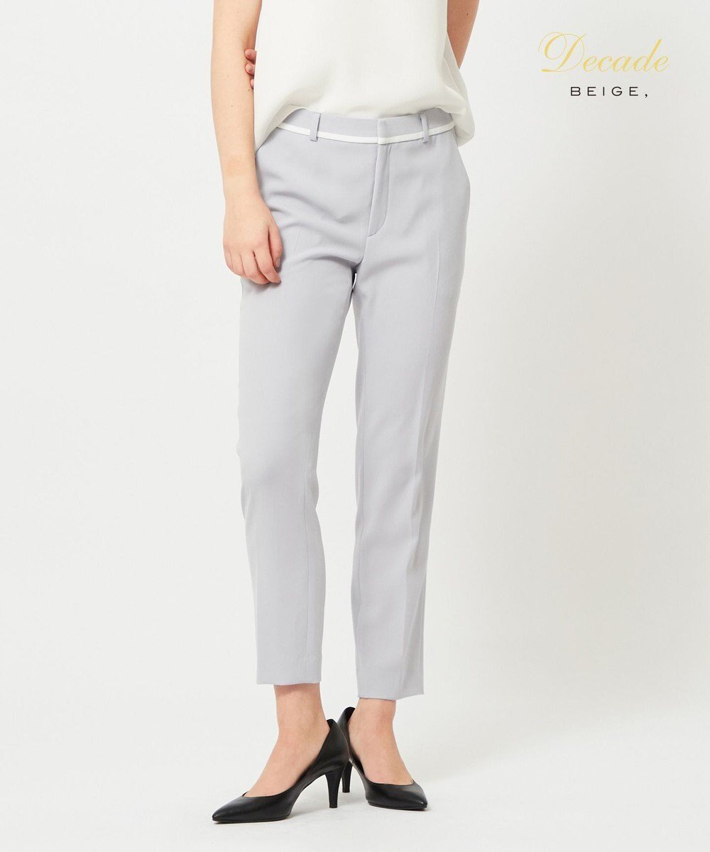 【ベイジ,/BEIGE,】のCINDY / クロップドパンツ インテリア・キッズ・メンズ・レディースファッション・服の通販 founy(ファニー) 　ファッション　Fashion　レディースファッション　Fashion for Women　パンツ　Pants & Trousers　ウォッシャブル　Machine Washable　オケージョン　Occasion Wear　サテン　Satin, Glossy Fabric　ジャケット　Jacket, Outerwear　ストレッチ　Stretch, Stretchy Fabric　ストレート　Straight, Straight Cut　スーツ　Suit, Formalwear　セットアップ　Set-Up, Coordinated Outfit　タオル　Towel, Bath Towel　タンブラー　Tumbler, Travel Mug　トリミング　Trimming, Decorative Edge　人気　Popular, Best Seller　ポケット　Pocket, Pocket Detail　A/W・秋冬　Autumn/Winter　S/S・春夏　SS, Spring/Summer, Warm Season　おすすめ　Recommended / Our Picks　夏　Summer　ビジネス 仕事 通勤　Business / Work / Commuting　Ice blue × White|ID: prp329100004673973 ipo3291000000033779683