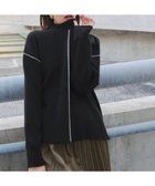 【ティアクラッセ/Tiaclasse】の【洗える】配色切り替えニットトップス ブラック|ID: prp329100004673987 ipo3291000000033779745