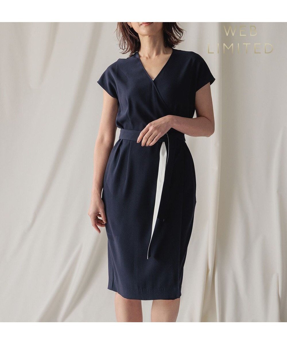 【ベイジ,/BEIGE,】の【WEB&一部店舗限定】CINDY / ラップドレス インテリア・キッズ・メンズ・レディースファッション・服の通販 founy(ファニー) 　ファッション　Fashion　レディースファッション　Fashion for Women　ワンピース　Dresses　フォーマル・パーティードレス・結婚式用ドレス　Elegant & Casual Dresses　ウォッシャブル　Machine Washable　オケージョン　Occasion Wear　サテン　Satin, Glossy Fabric　ジャケット　Jacket, Outerwear　ストレッチ　Stretch, Stretchy Fabric　スーツ　Suit, Formalwear　セットアップ　Set-Up, Coordinated Outfit　タオル　Towel, Bath Towel　タンブラー　Tumbler, Travel Mug　トリミング　Trimming, Decorative Edge　ドレス　Dress, One-Piece　ラップ　Wrap, Wrap Design　A/W・秋冬　Autumn/Winter　S/S・春夏　SS, Spring/Summer, Warm Season　おすすめ　Recommended / Our Picks　夏　Summer　エレガント 上品　Elegant　ビジネス 仕事 通勤　Business / Work / Commuting　Navy × White|ID: prp329100004673993 ipo3291000000034290193