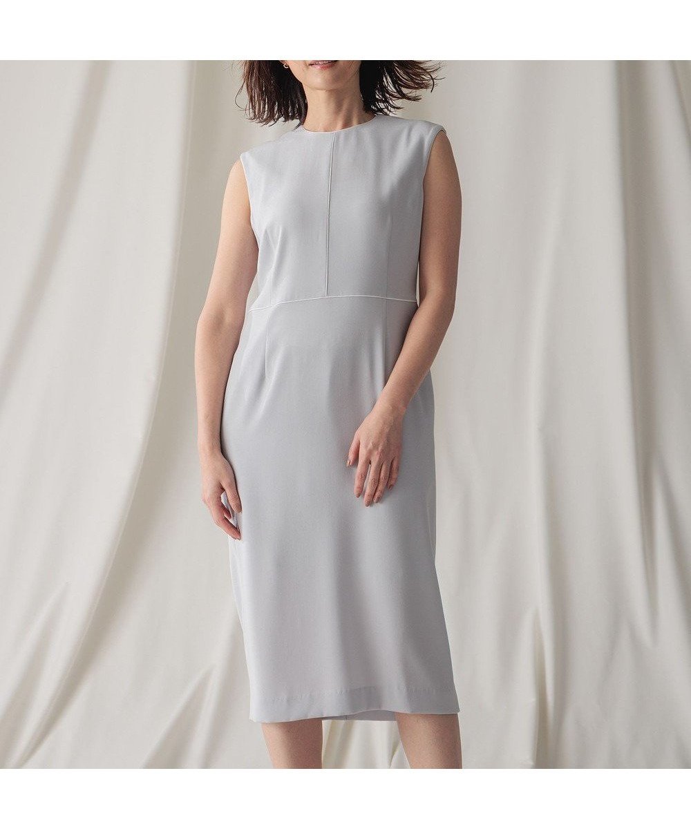 【ベイジ,/BEIGE,】のCINDY / クルーネックドレス インテリア・キッズ・メンズ・レディースファッション・服の通販 founy(ファニー) 　ファッション　Fashion　レディースファッション　Fashion for Women　ワンピース　Dresses　フォーマル・パーティードレス・結婚式用ドレス　Elegant & Casual Dresses　ウォッシャブル　Machine Washable　オケージョン　Occasion Wear　サテン　Satin, Glossy Fabric　ジャケット　Jacket, Outerwear　ストレッチ　Stretch, Stretchy Fabric　スーツ　Suit, Formalwear　セットアップ　Set-Up, Coordinated Outfit　センター　Center, Center Line　タオル　Towel, Bath Towel　タンブラー　Tumbler, Travel Mug　トリミング　Trimming, Decorative Edge　ドレス　Dress, One-Piece　人気　Popular, Best Seller　パイピング　Piping, Trim Design　A/W・秋冬　Autumn/Winter　S/S・春夏　SS, Spring/Summer, Warm Season　おすすめ　Recommended / Our Picks　夏　Summer　エレガント 上品　Elegant　ビジネス 仕事 通勤　Business / Work / Commuting　Ice blue × White|ID: prp329100004674002 ipo3291000000034290241